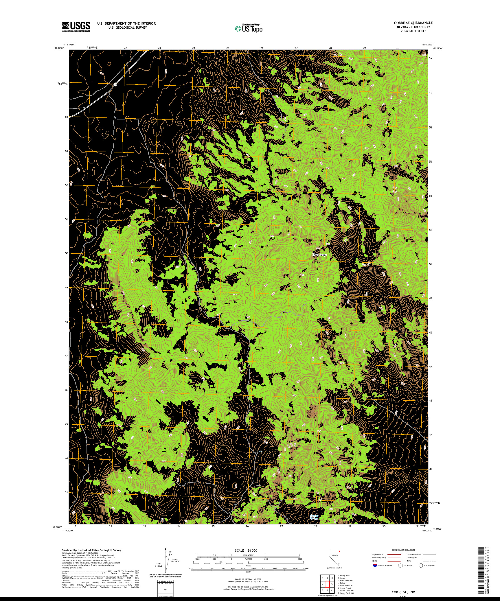 US TOPO 7.5-MINUTE MAP FOR COBRE SE, NV