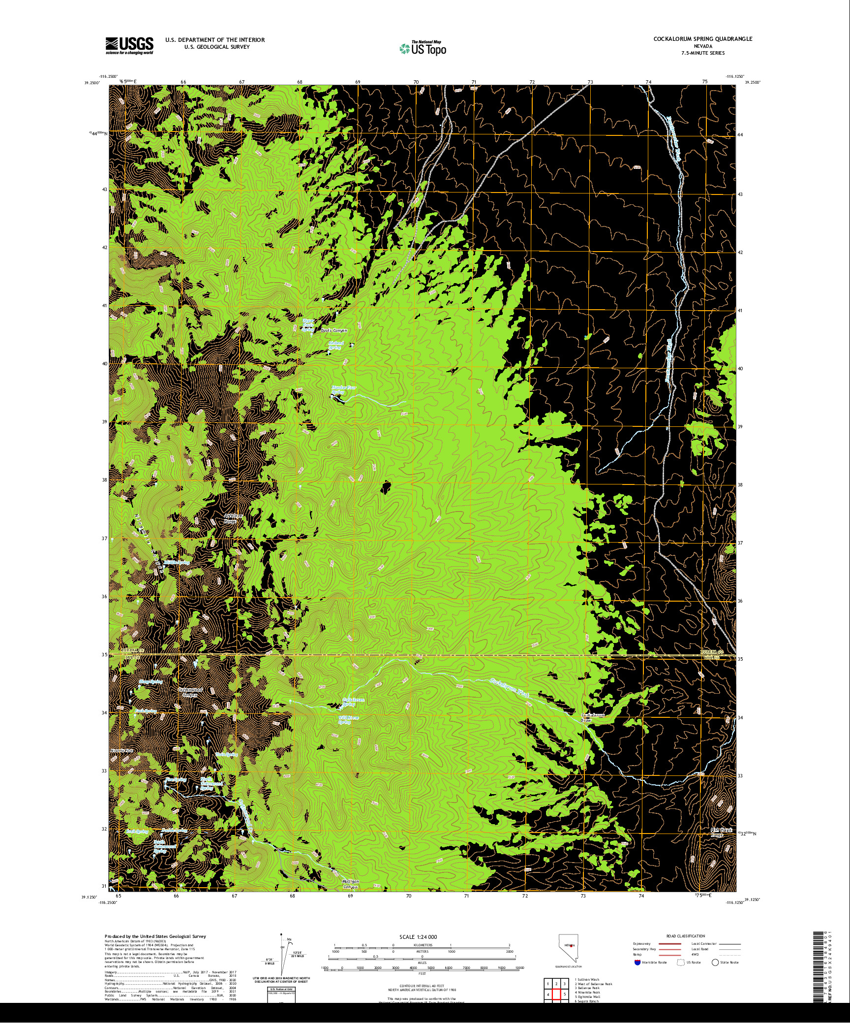 US TOPO 7.5-MINUTE MAP FOR COCKALORUM SPRING, NV