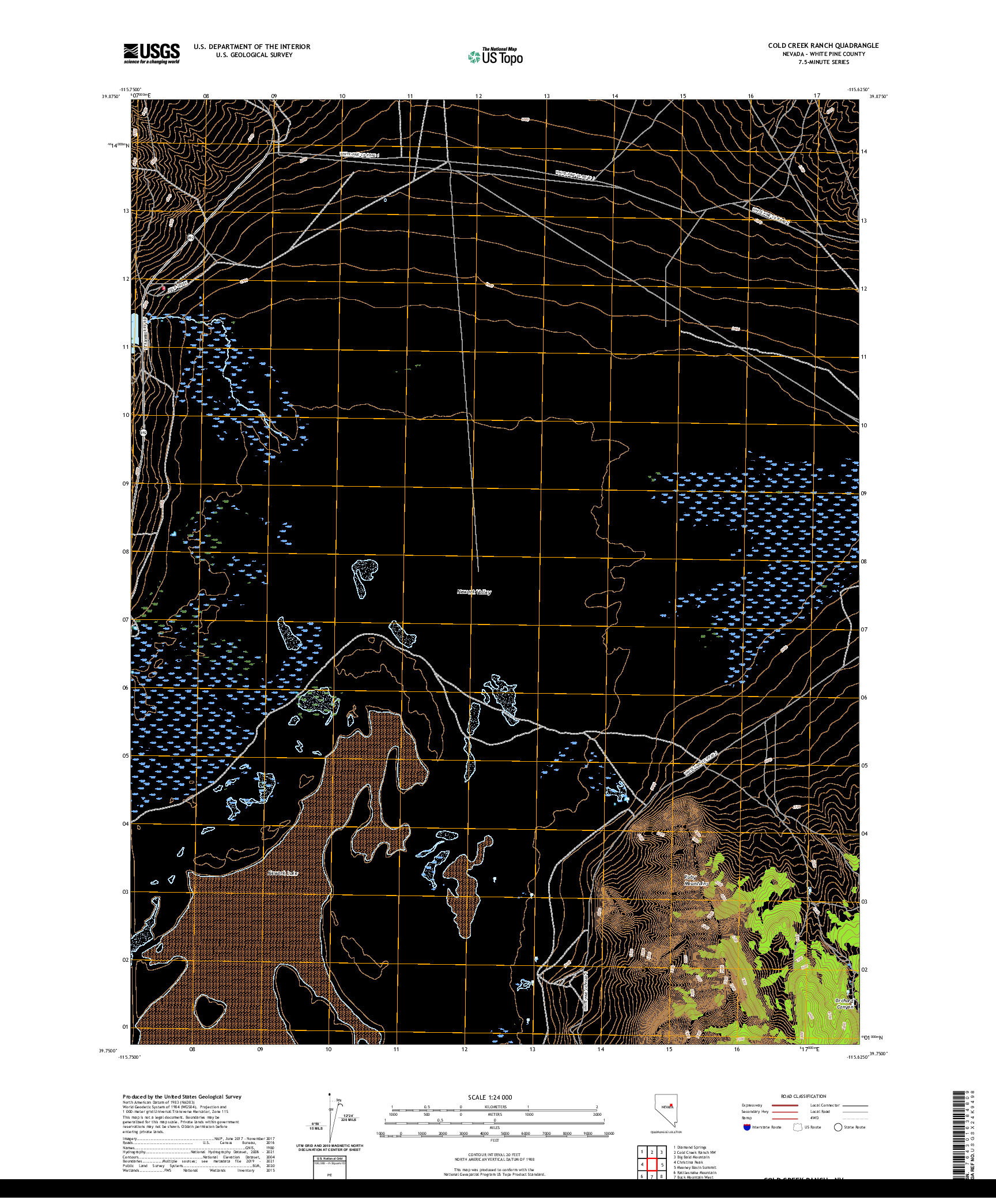 US TOPO 7.5-MINUTE MAP FOR COLD CREEK RANCH, NV