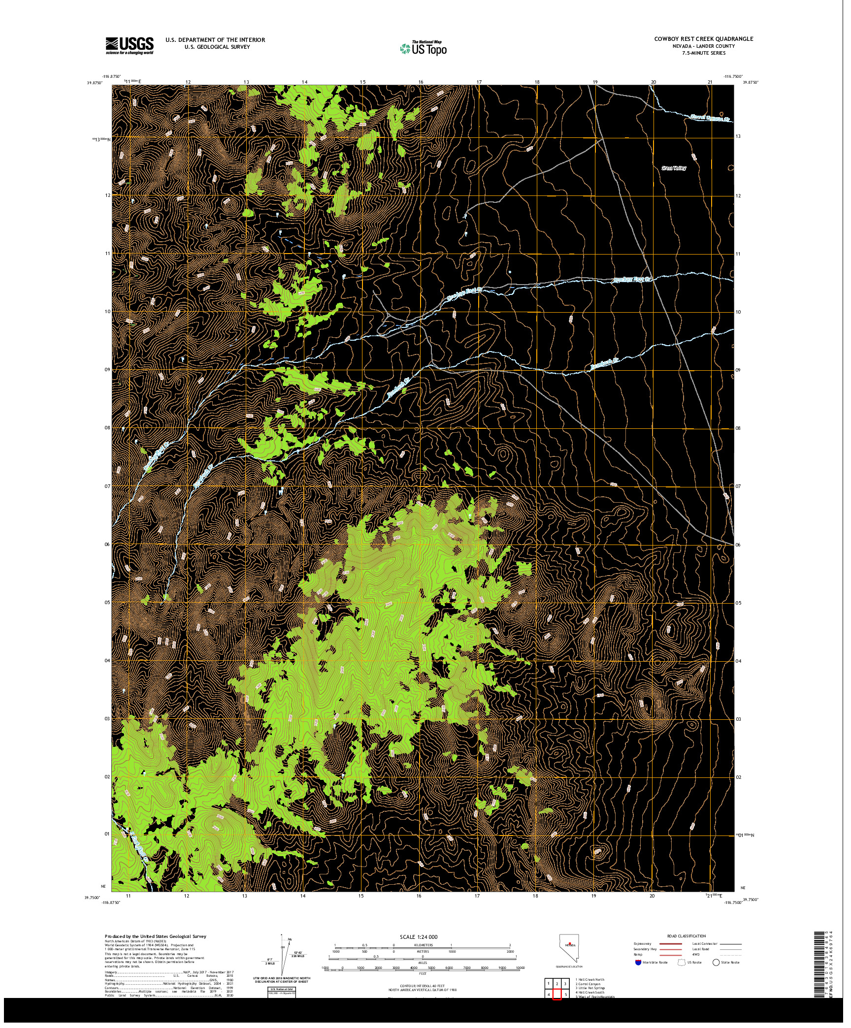 US TOPO 7.5-MINUTE MAP FOR COWBOY REST CREEK, NV