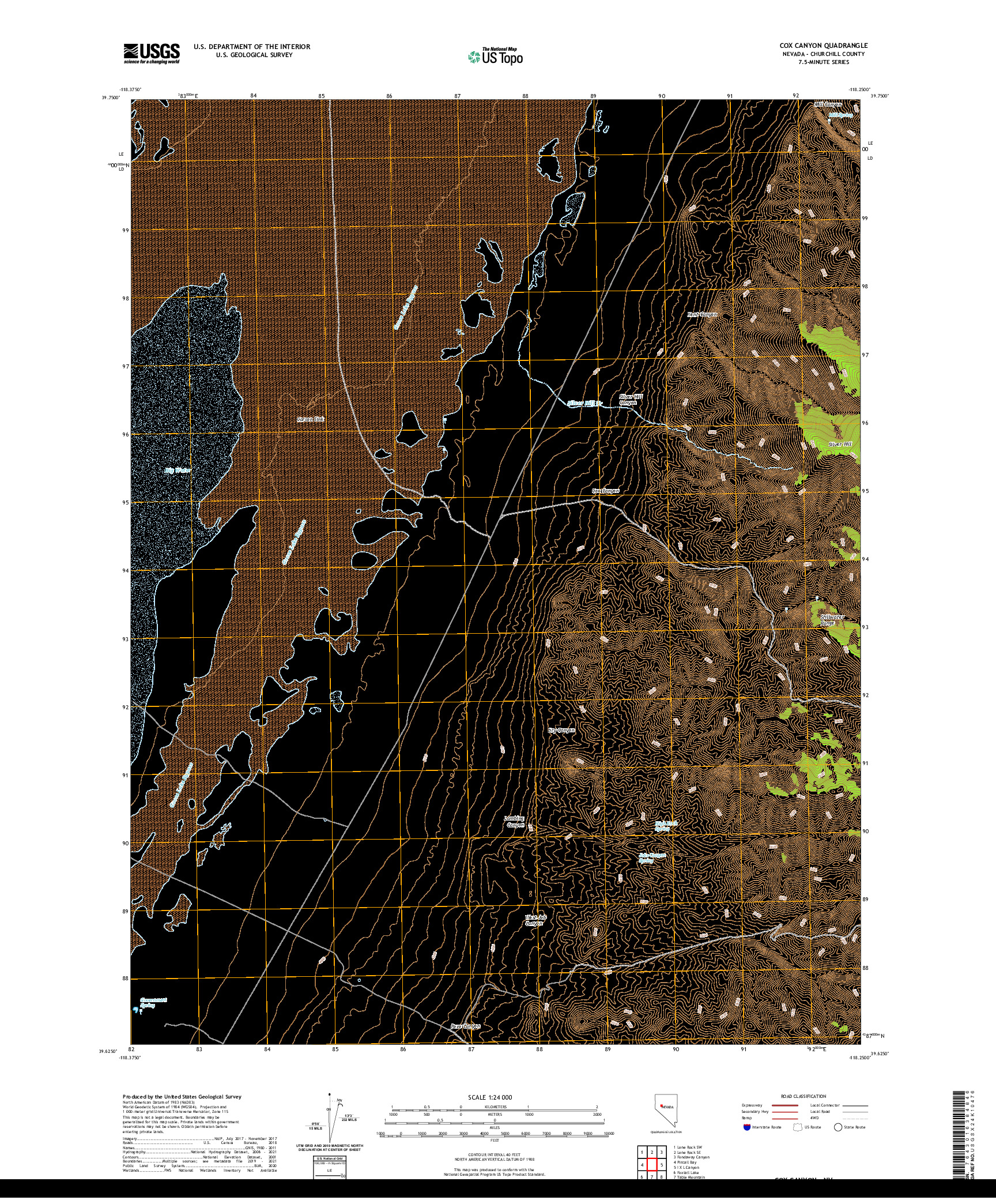 US TOPO 7.5-MINUTE MAP FOR COX CANYON, NV