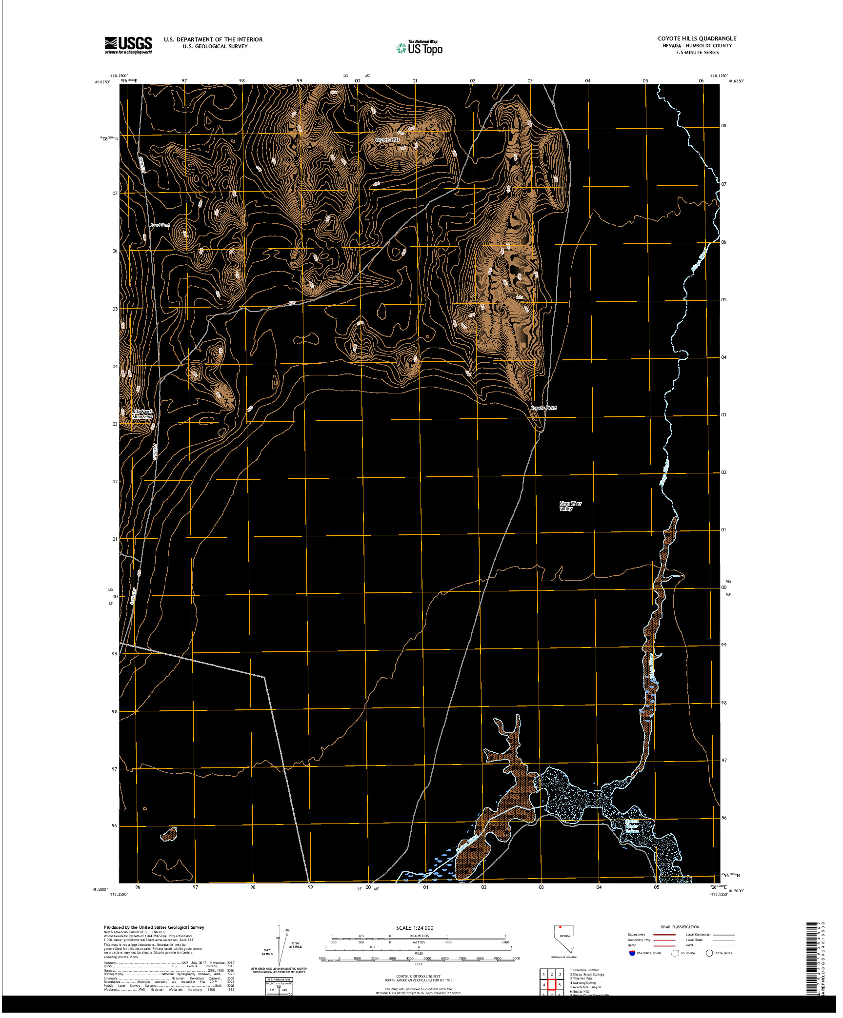 US TOPO 7.5-MINUTE MAP FOR COYOTE HILLS, NV