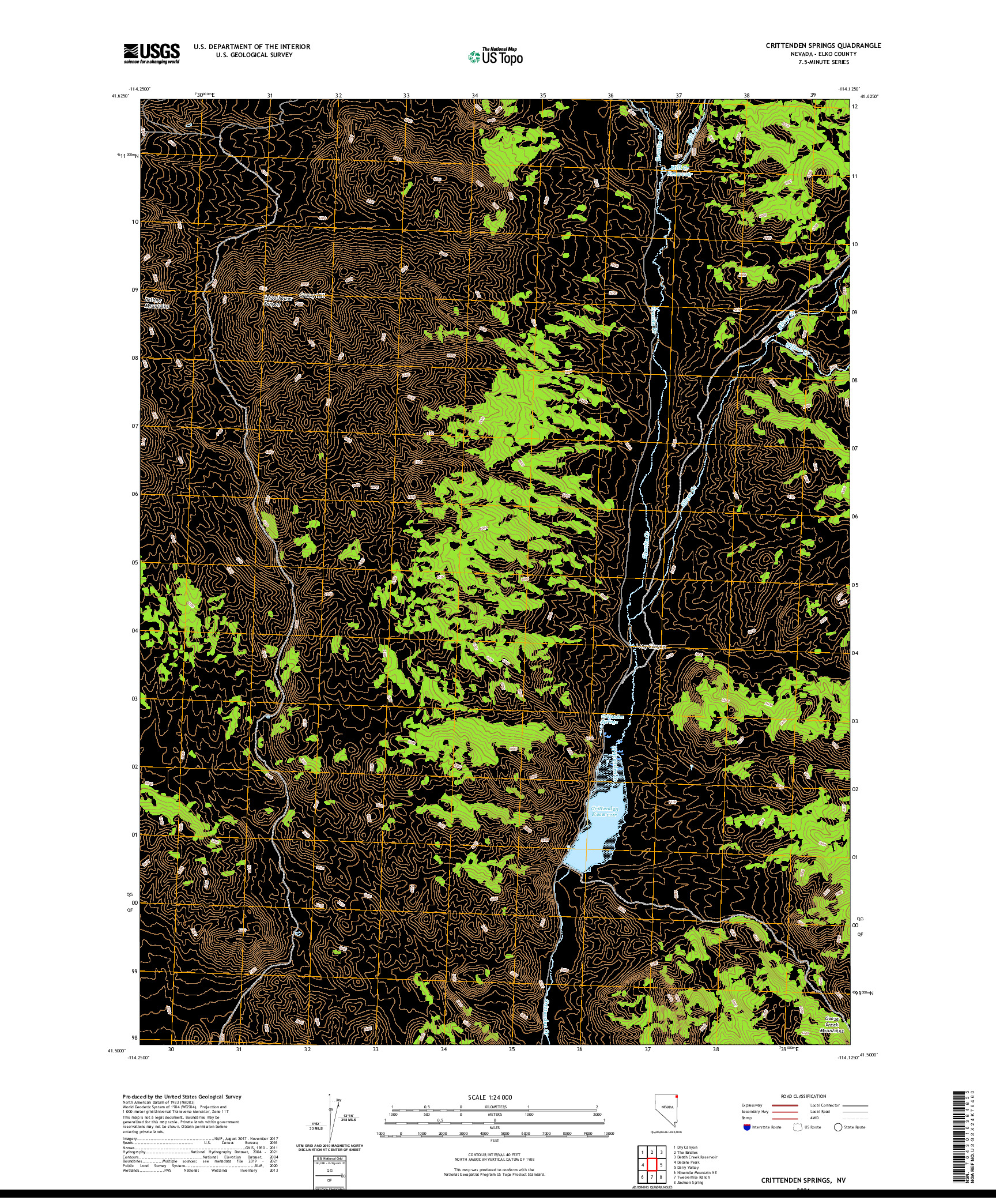 US TOPO 7.5-MINUTE MAP FOR CRITTENDEN SPRINGS, NV