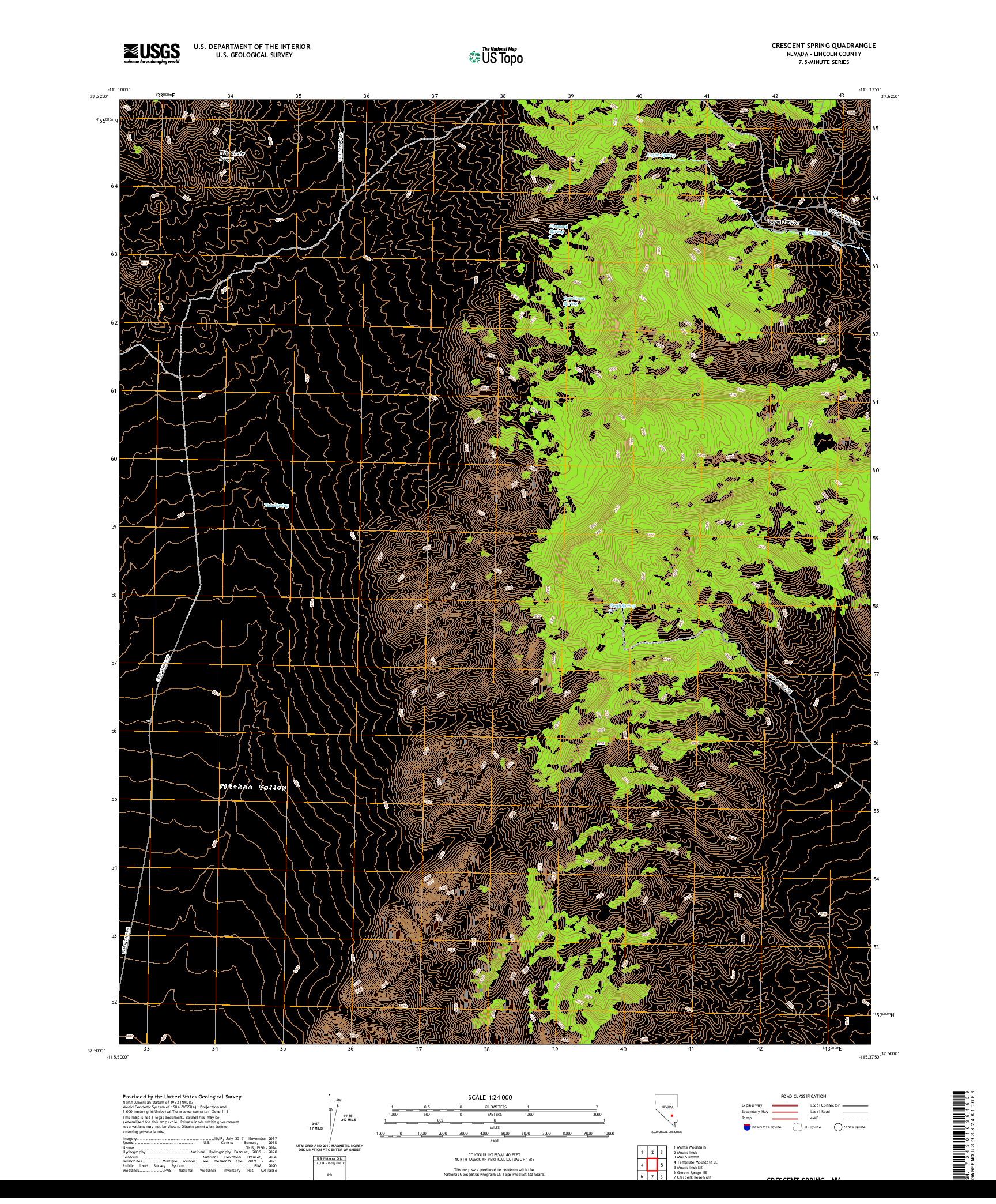 US TOPO 7.5-MINUTE MAP FOR CRESCENT SPRING, NV