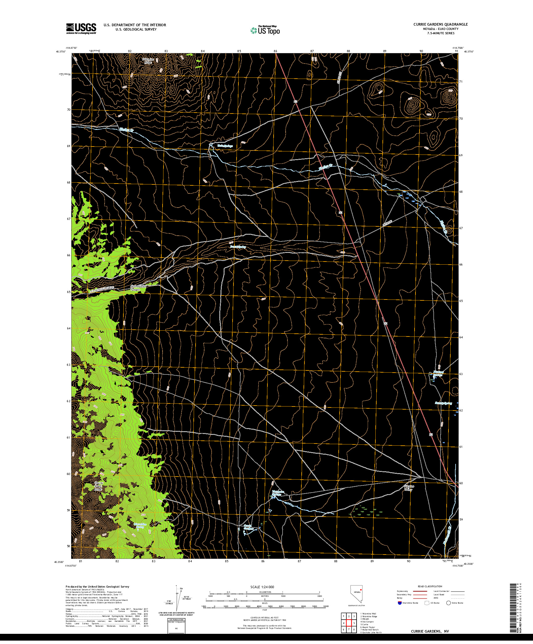 US TOPO 7.5-MINUTE MAP FOR CURRIE GARDENS, NV