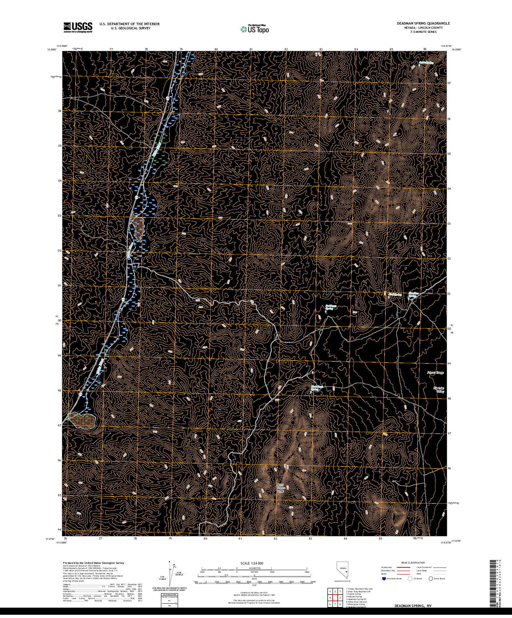 US TOPO 7.5-MINUTE MAP FOR DEADMAN SPRING, NV