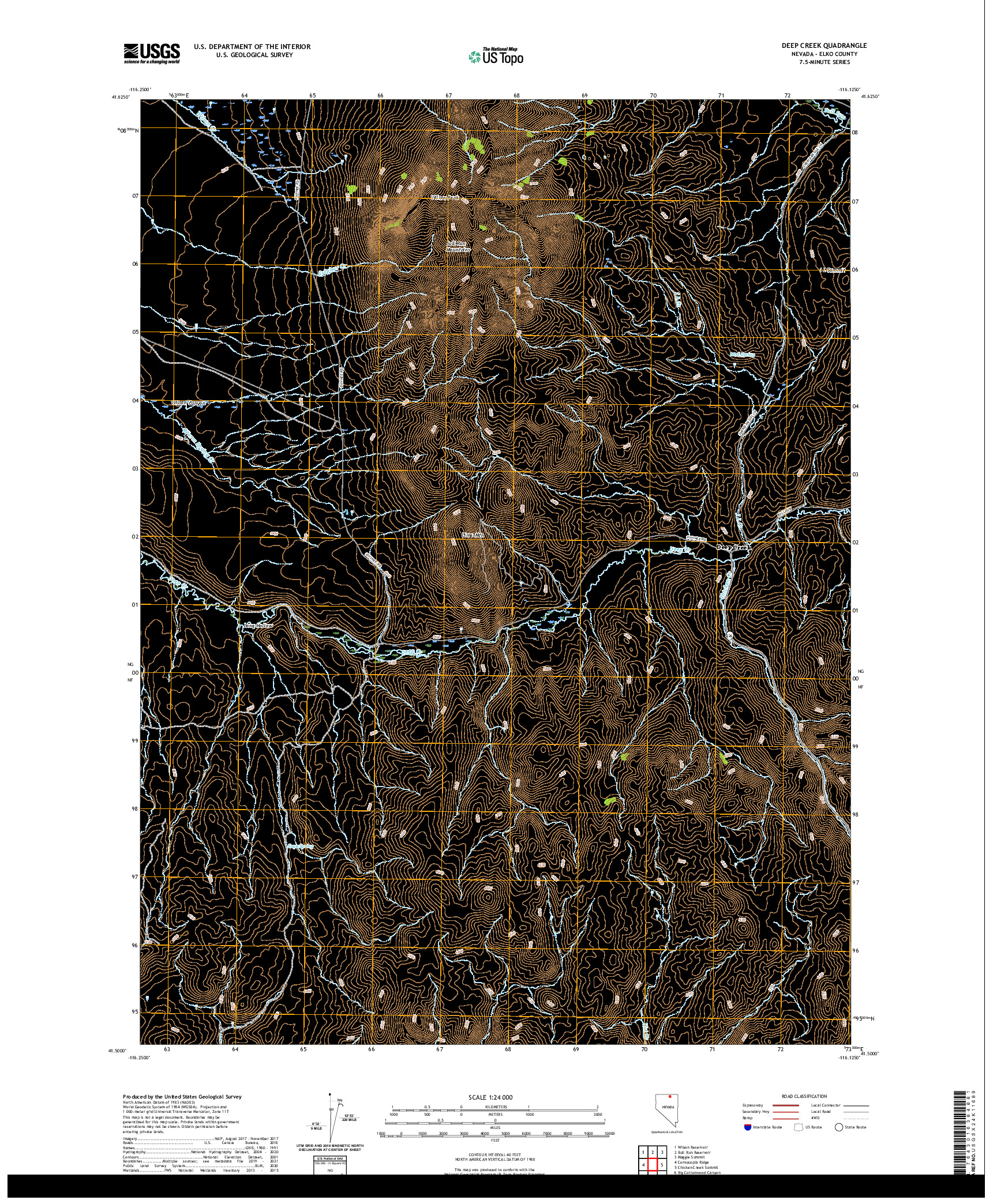 US TOPO 7.5-MINUTE MAP FOR DEEP CREEK, NV