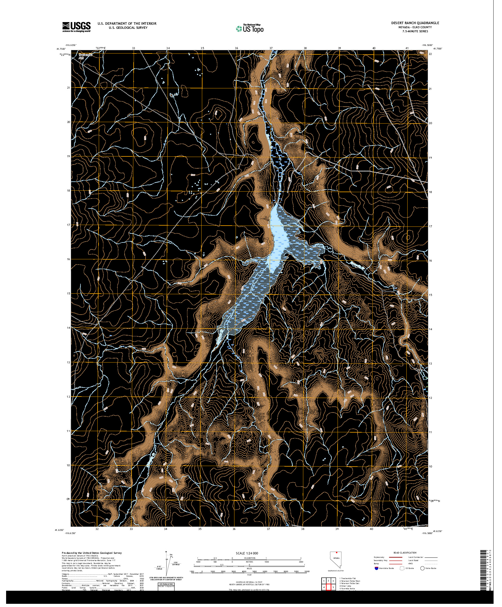 US TOPO 7.5-MINUTE MAP FOR DESERT RANCH, NV