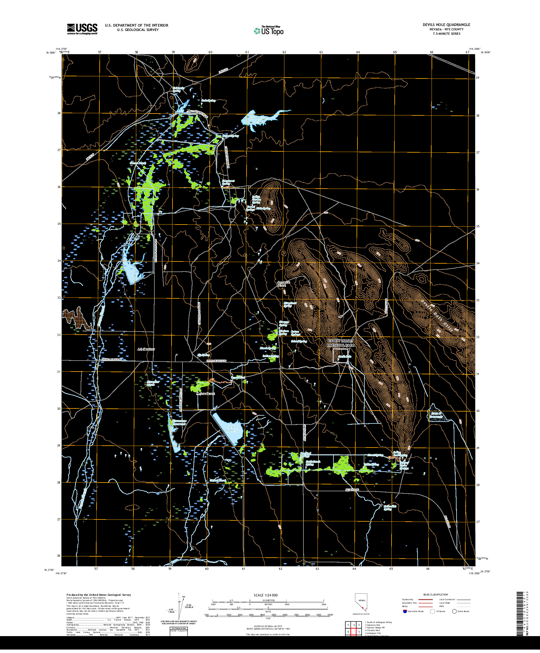 US TOPO 7.5-MINUTE MAP FOR DEVILS HOLE, NV