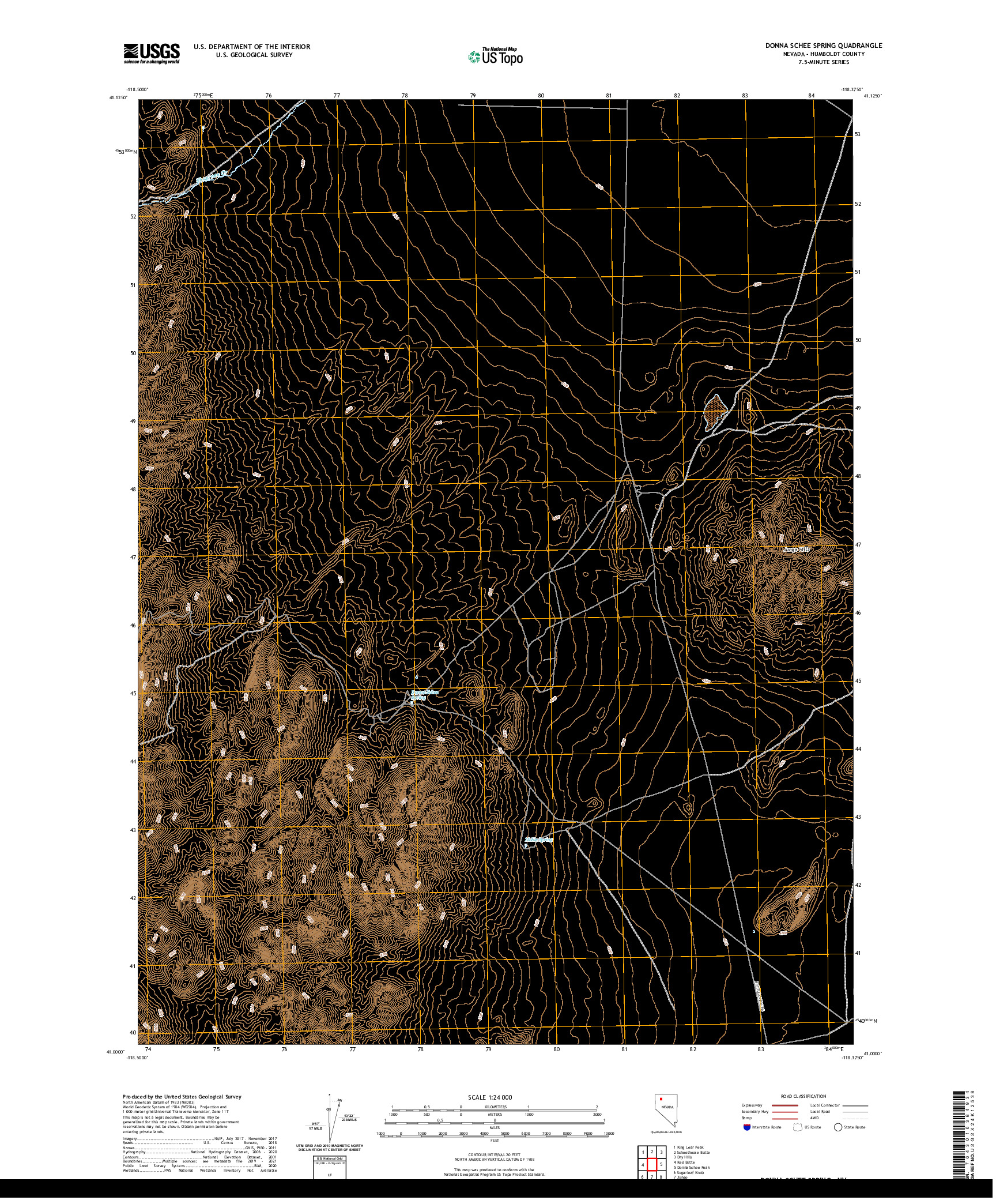 US TOPO 7.5-MINUTE MAP FOR DONNA SCHEE SPRING, NV