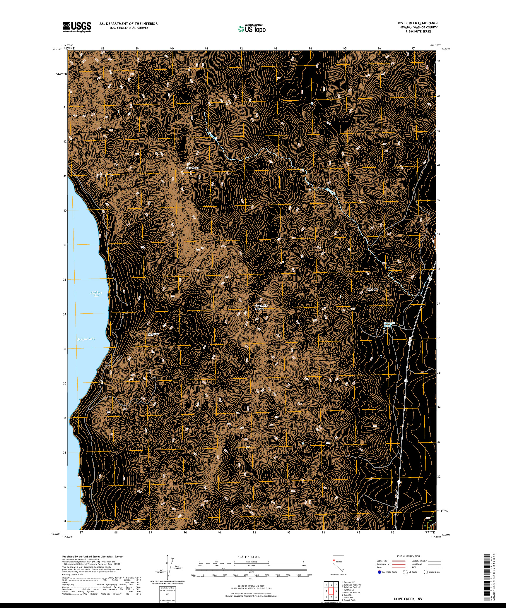 US TOPO 7.5-MINUTE MAP FOR DOVE CREEK, NV