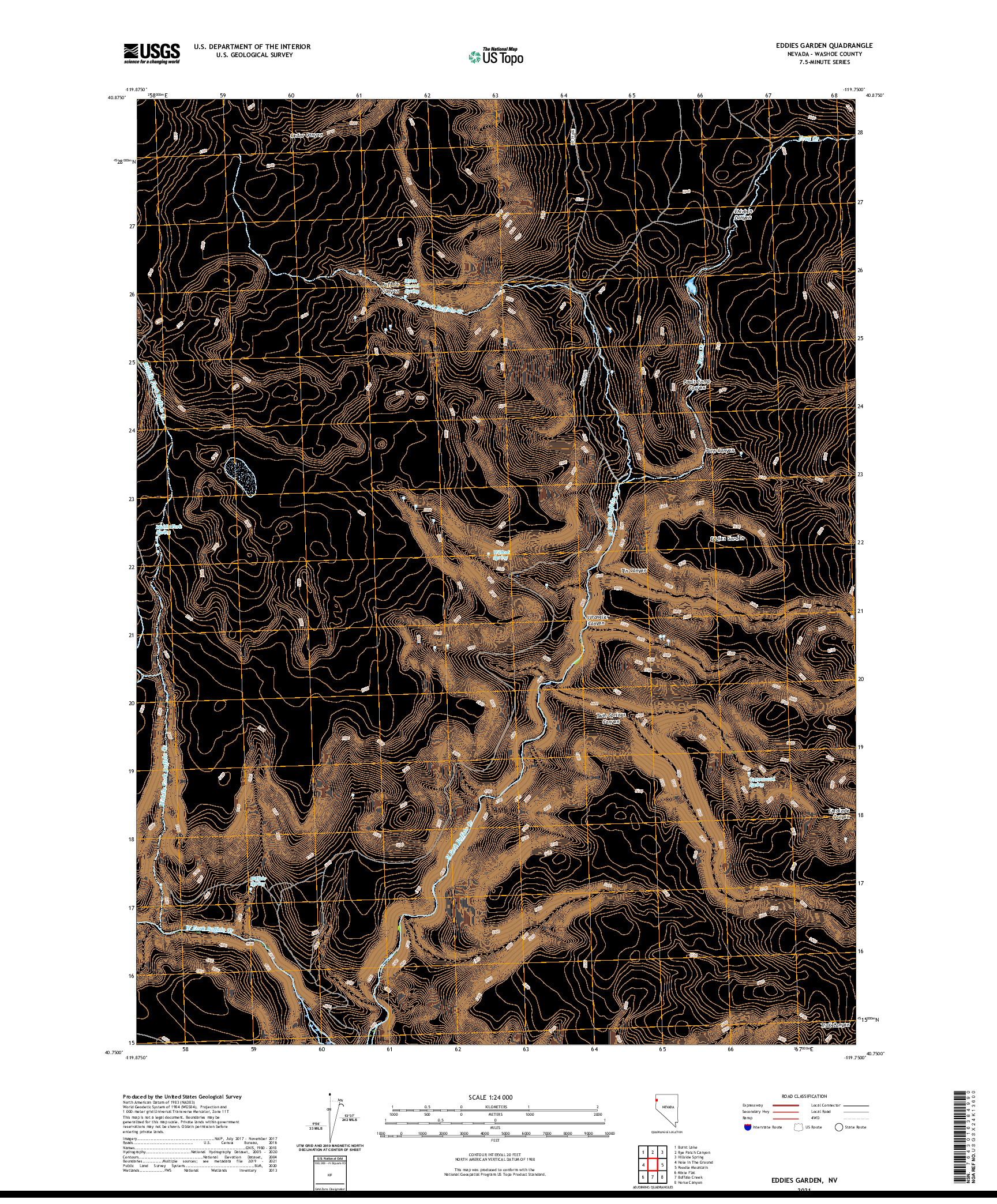 US TOPO 7.5-MINUTE MAP FOR EDDIES GARDEN, NV