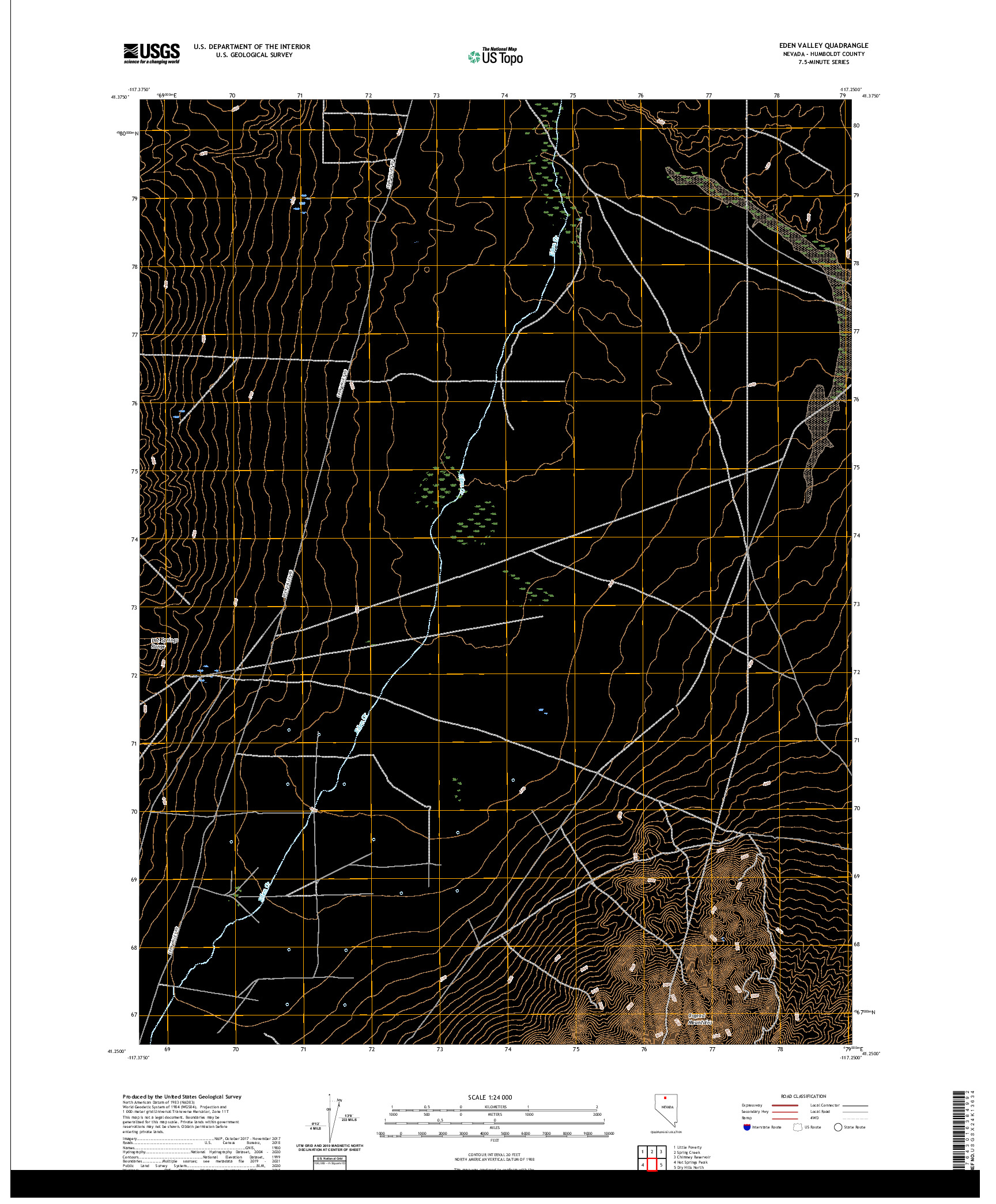 US TOPO 7.5-MINUTE MAP FOR EDEN VALLEY, NV