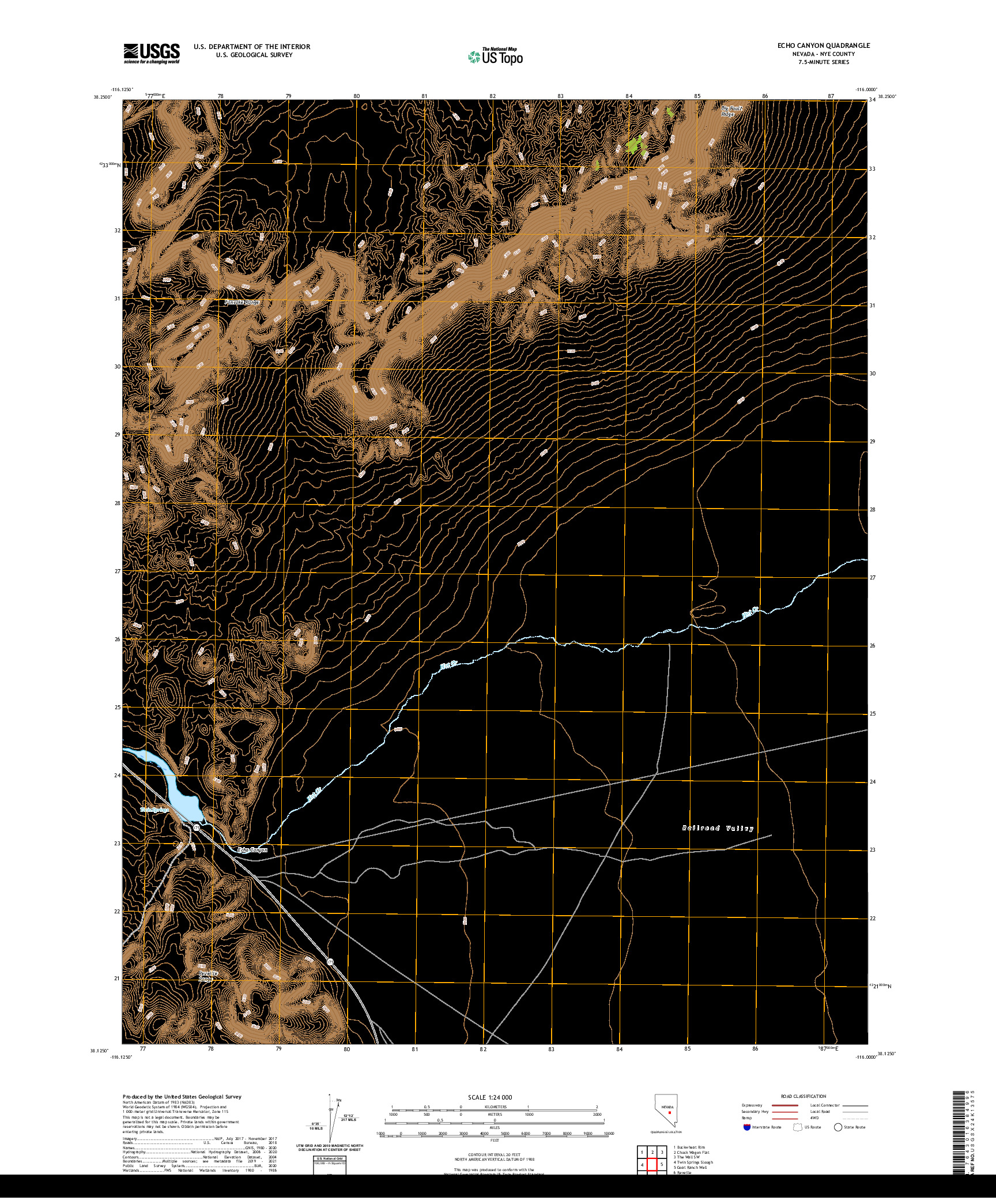 US TOPO 7.5-MINUTE MAP FOR ECHO CANYON, NV