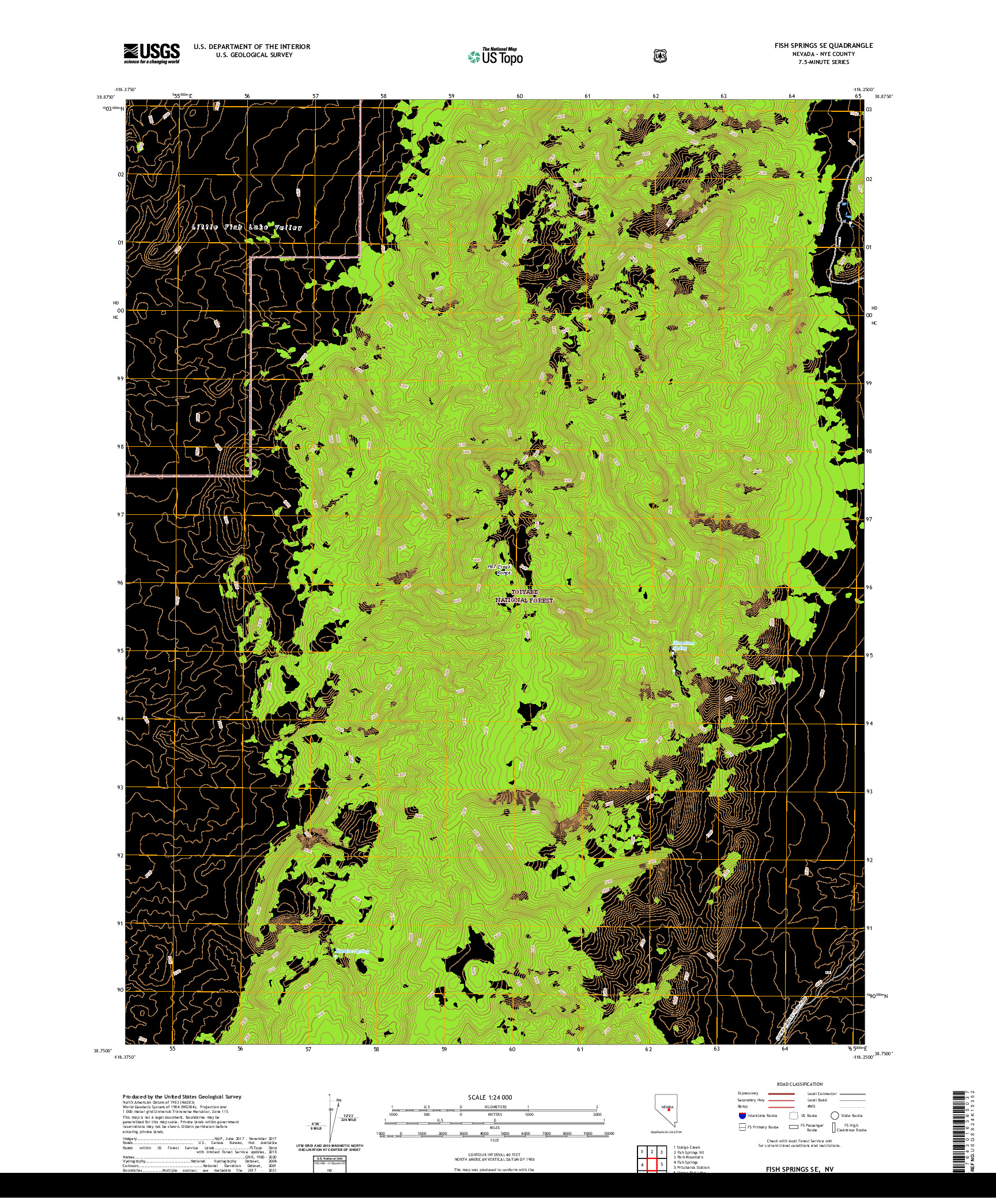 US TOPO 7.5-MINUTE MAP FOR FISH SPRINGS SE, NV