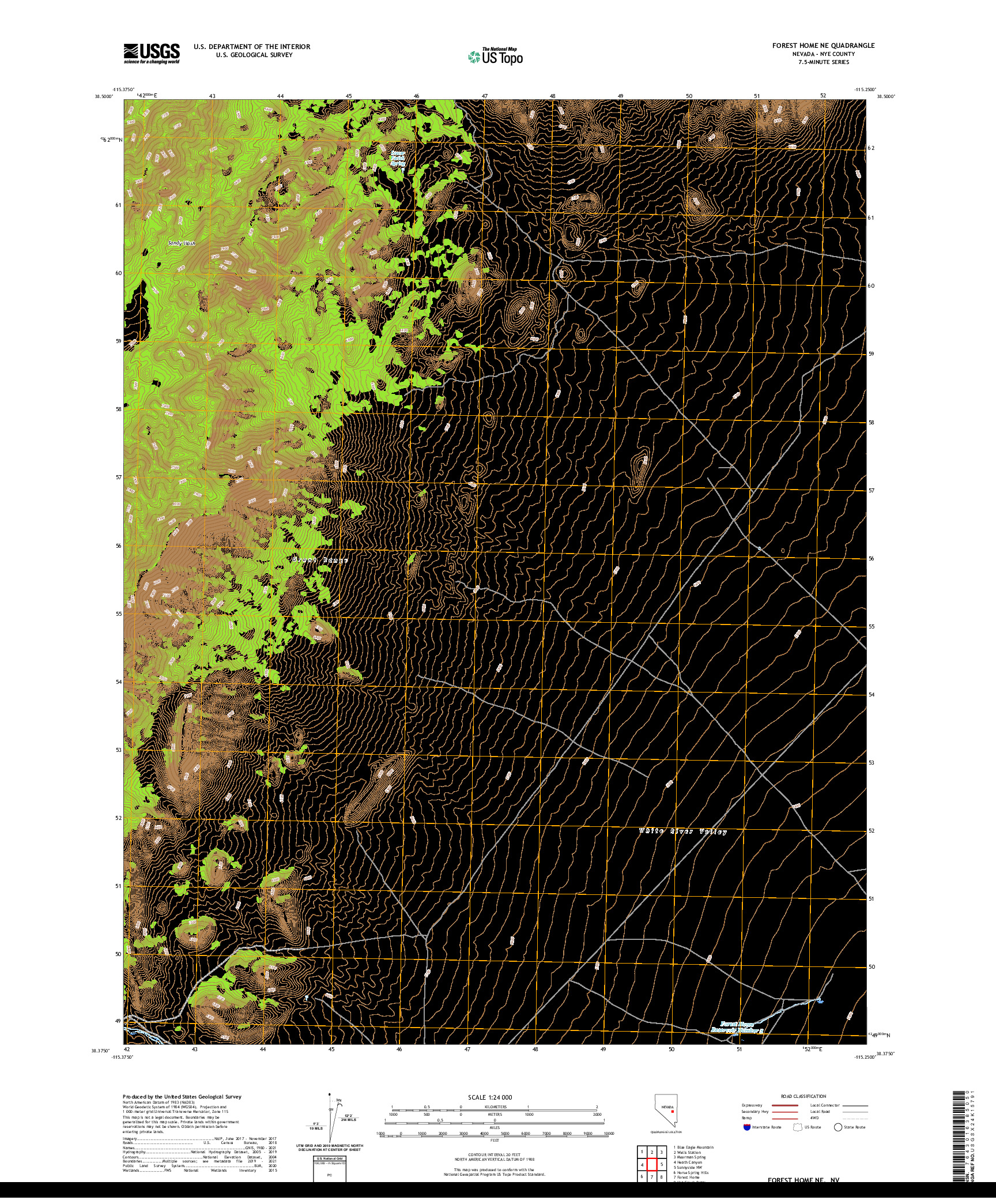 US TOPO 7.5-MINUTE MAP FOR FOREST HOME NE, NV