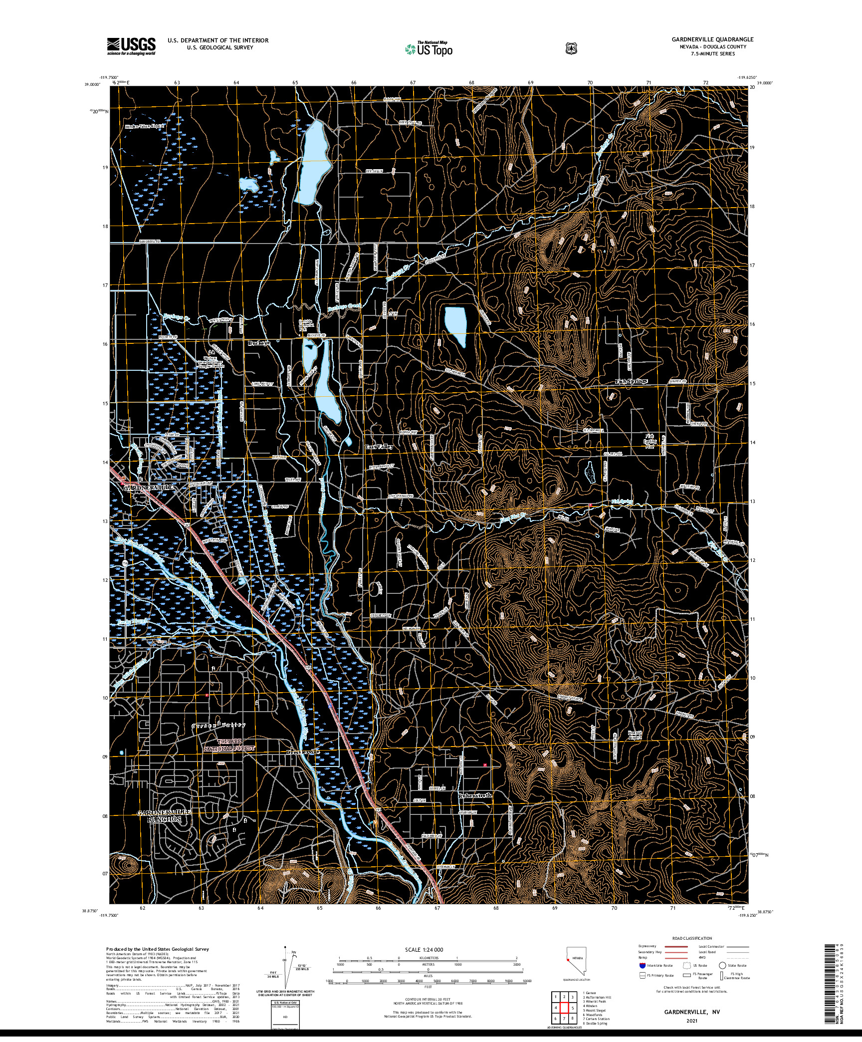 US TOPO 7.5-MINUTE MAP FOR GARDNERVILLE, NV