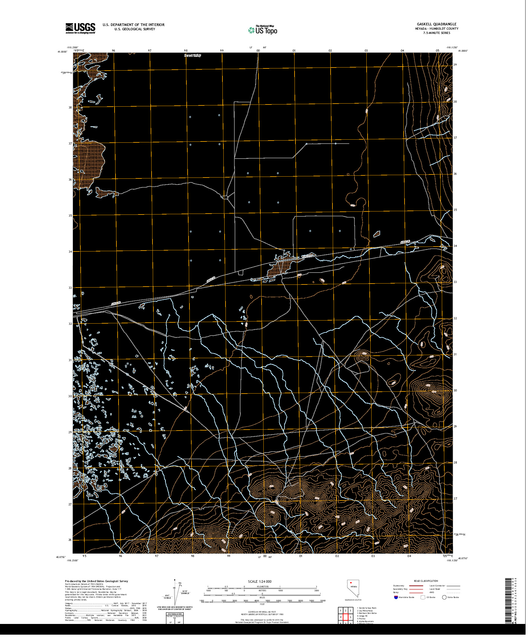 US TOPO 7.5-MINUTE MAP FOR GASKELL, NV