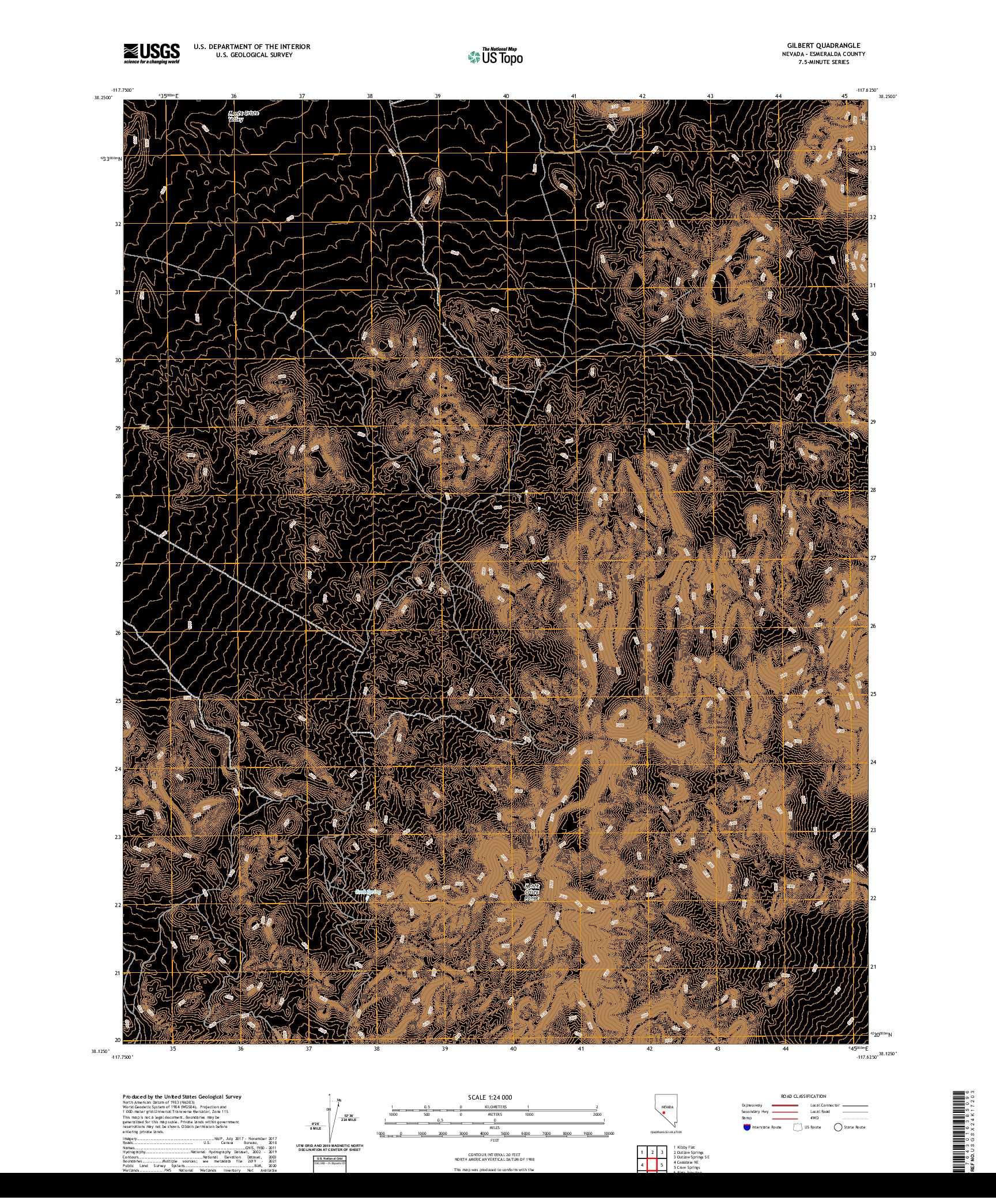 US TOPO 7.5-MINUTE MAP FOR GILBERT, NV