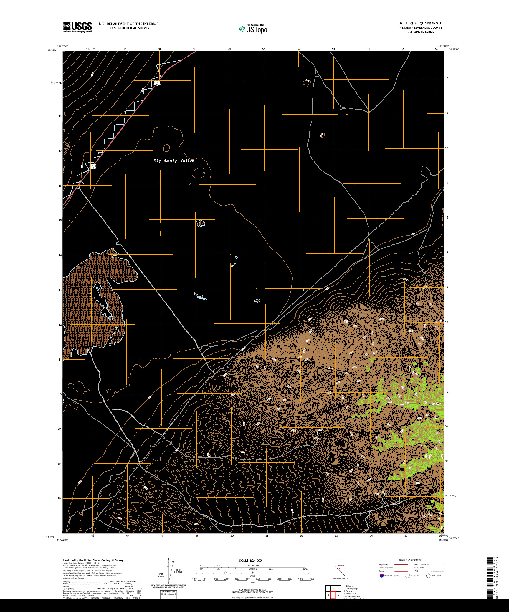 US TOPO 7.5-MINUTE MAP FOR GILBERT SE, NV