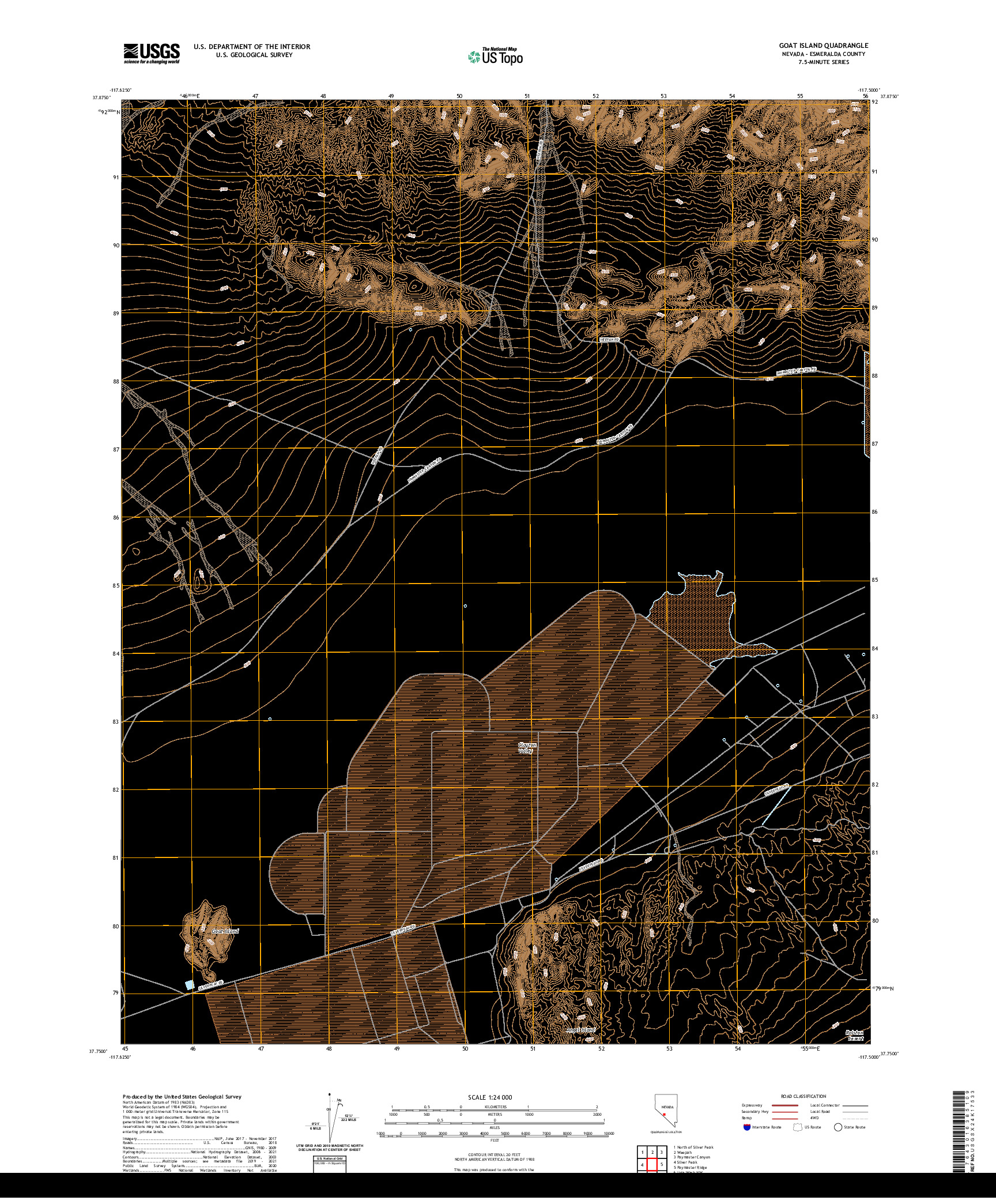 US TOPO 7.5-MINUTE MAP FOR GOAT ISLAND, NV