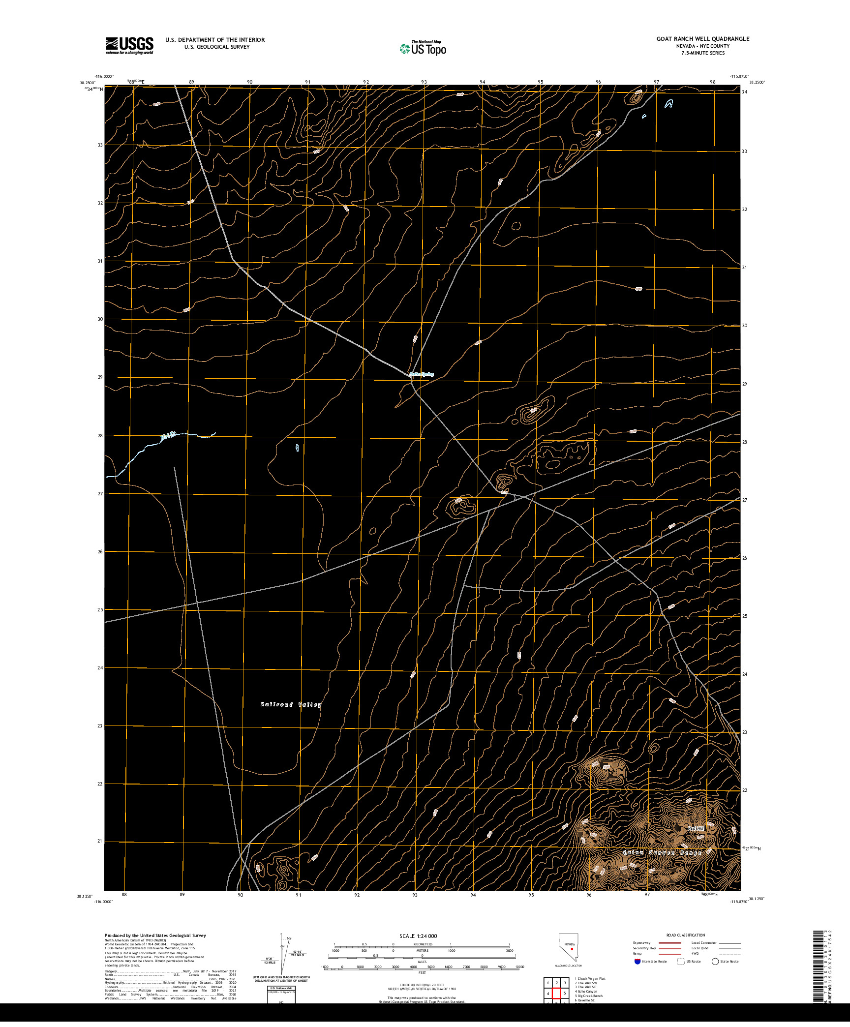 US TOPO 7.5-MINUTE MAP FOR GOAT RANCH WELL, NV