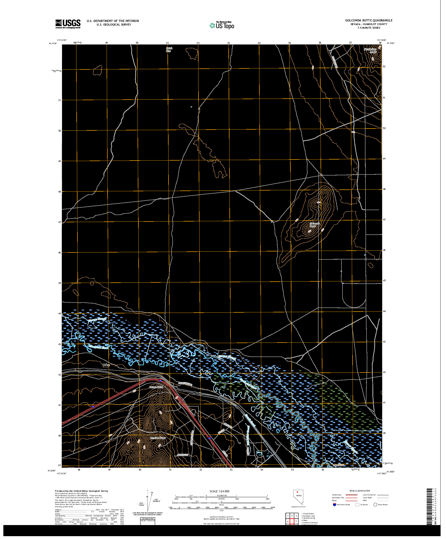 US TOPO 7.5-MINUTE MAP FOR GOLCONDA BUTTE, NV