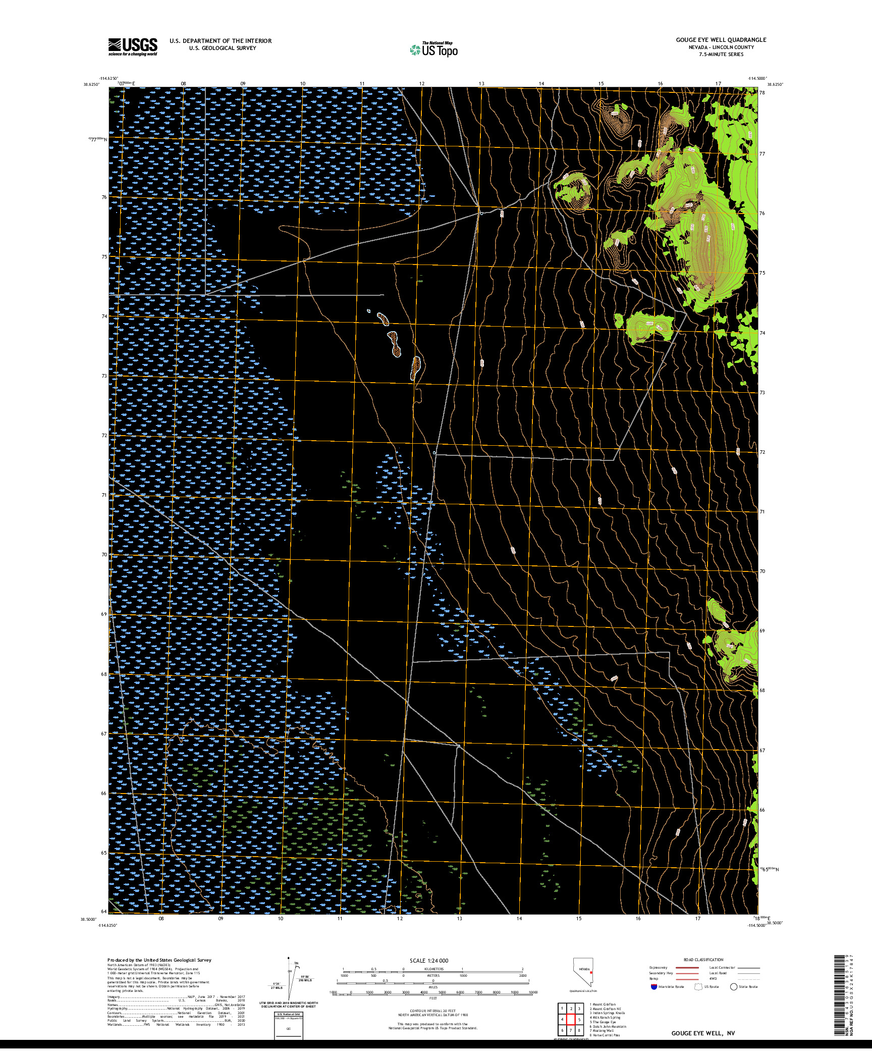 US TOPO 7.5-MINUTE MAP FOR GOUGE EYE WELL, NV