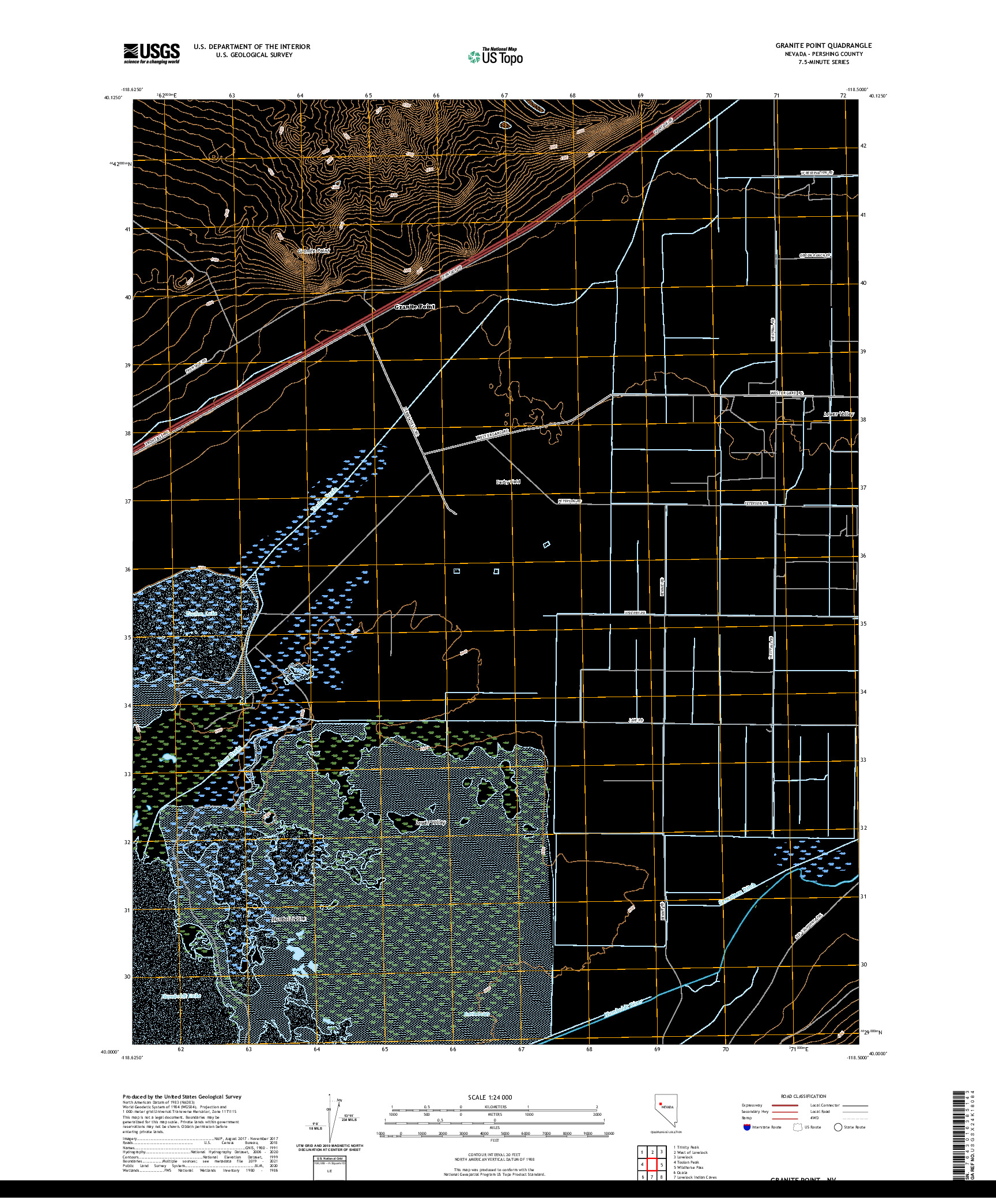 US TOPO 7.5-MINUTE MAP FOR GRANITE POINT, NV