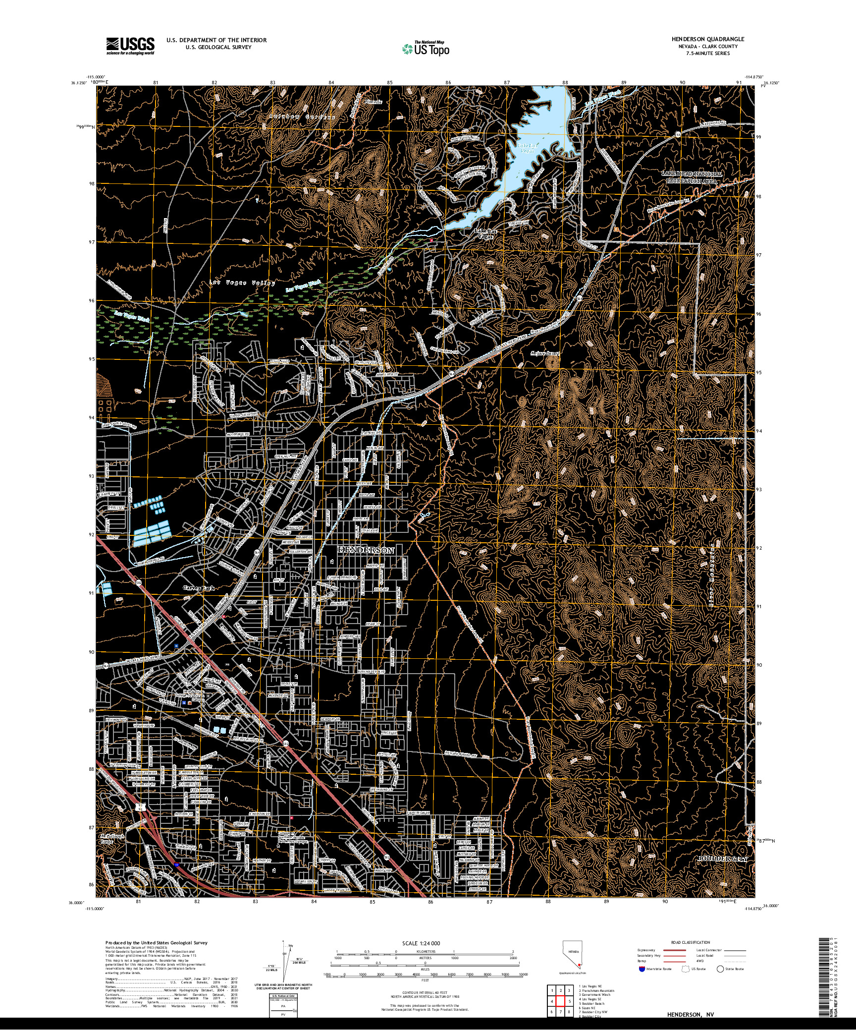 US TOPO 7.5-MINUTE MAP FOR HENDERSON, NV