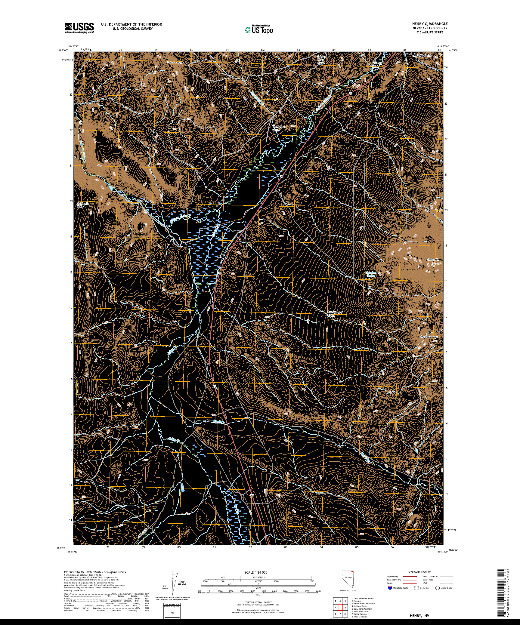 US TOPO 7.5-MINUTE MAP FOR HENRY, NV