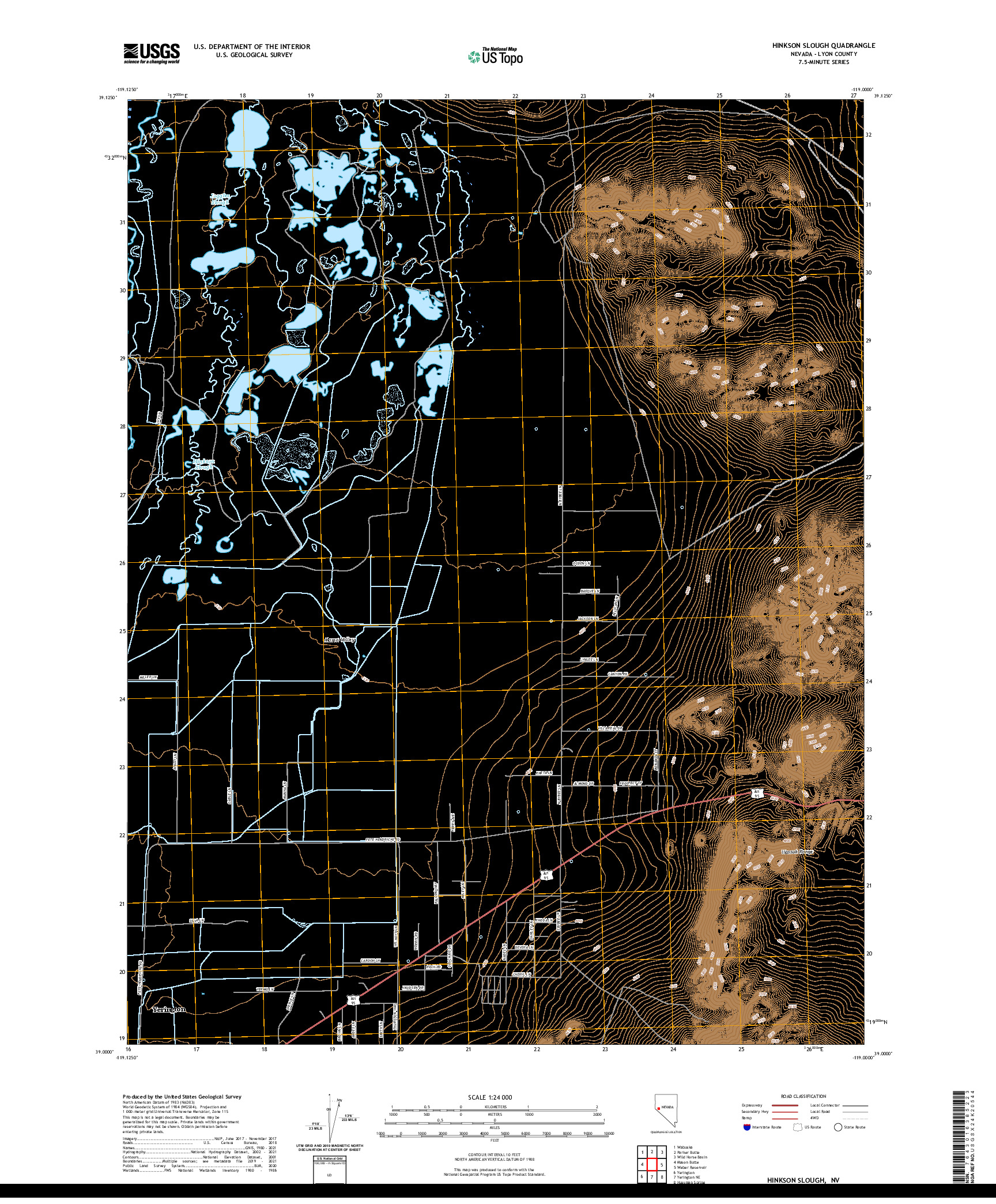 US TOPO 7.5-MINUTE MAP FOR HINKSON SLOUGH, NV