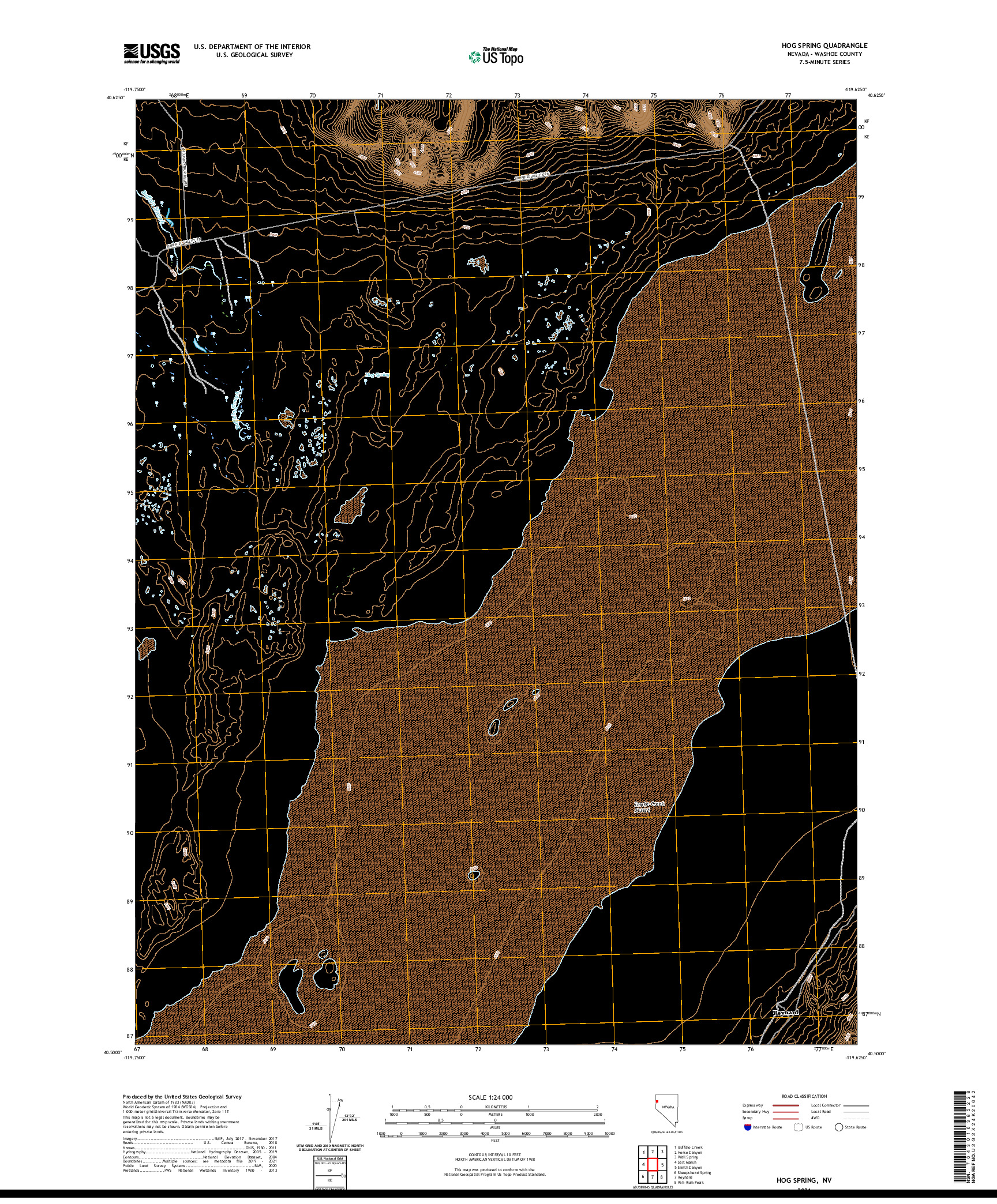 US TOPO 7.5-MINUTE MAP FOR HOG SPRING, NV