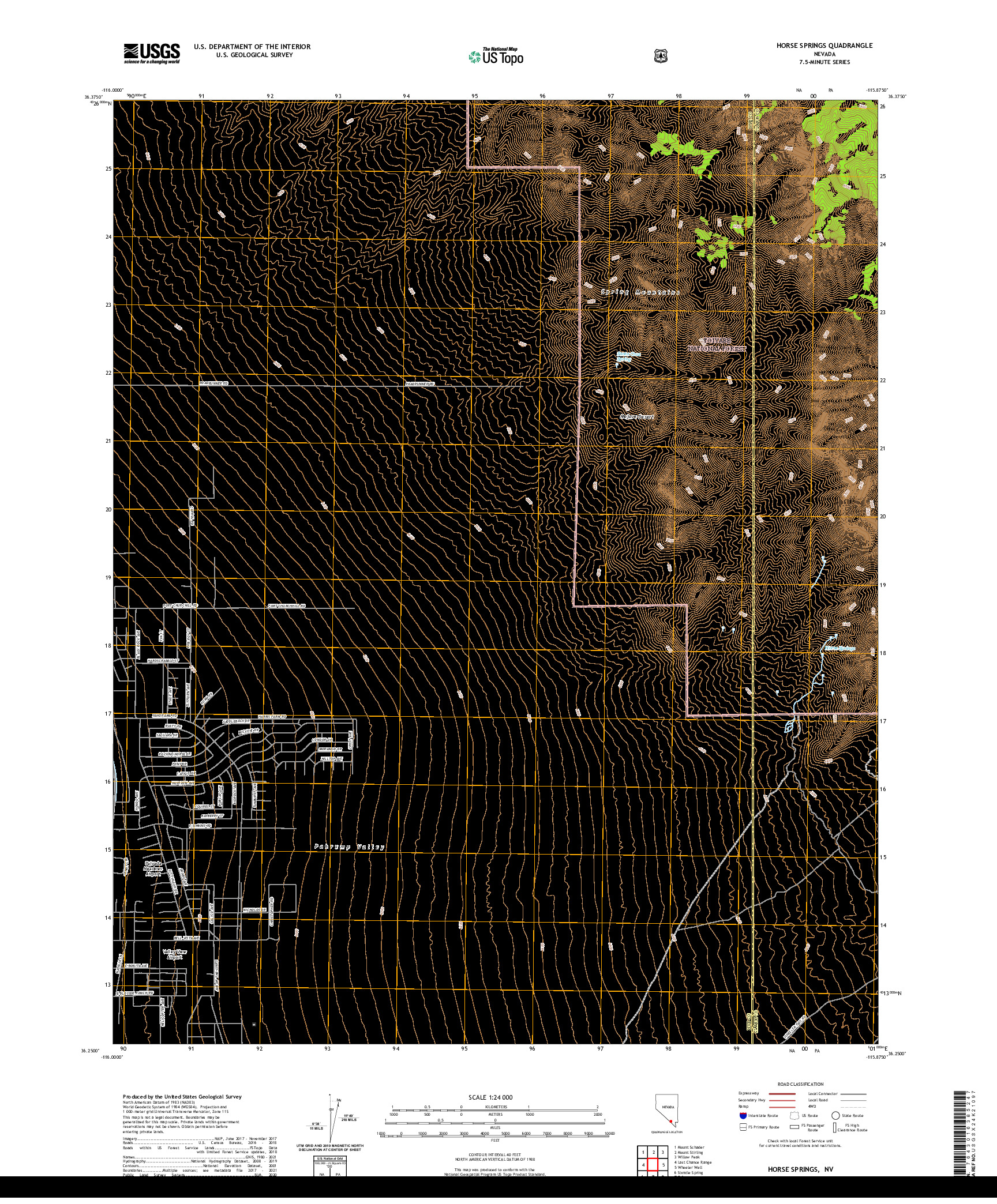 US TOPO 7.5-MINUTE MAP FOR HORSE SPRINGS, NV