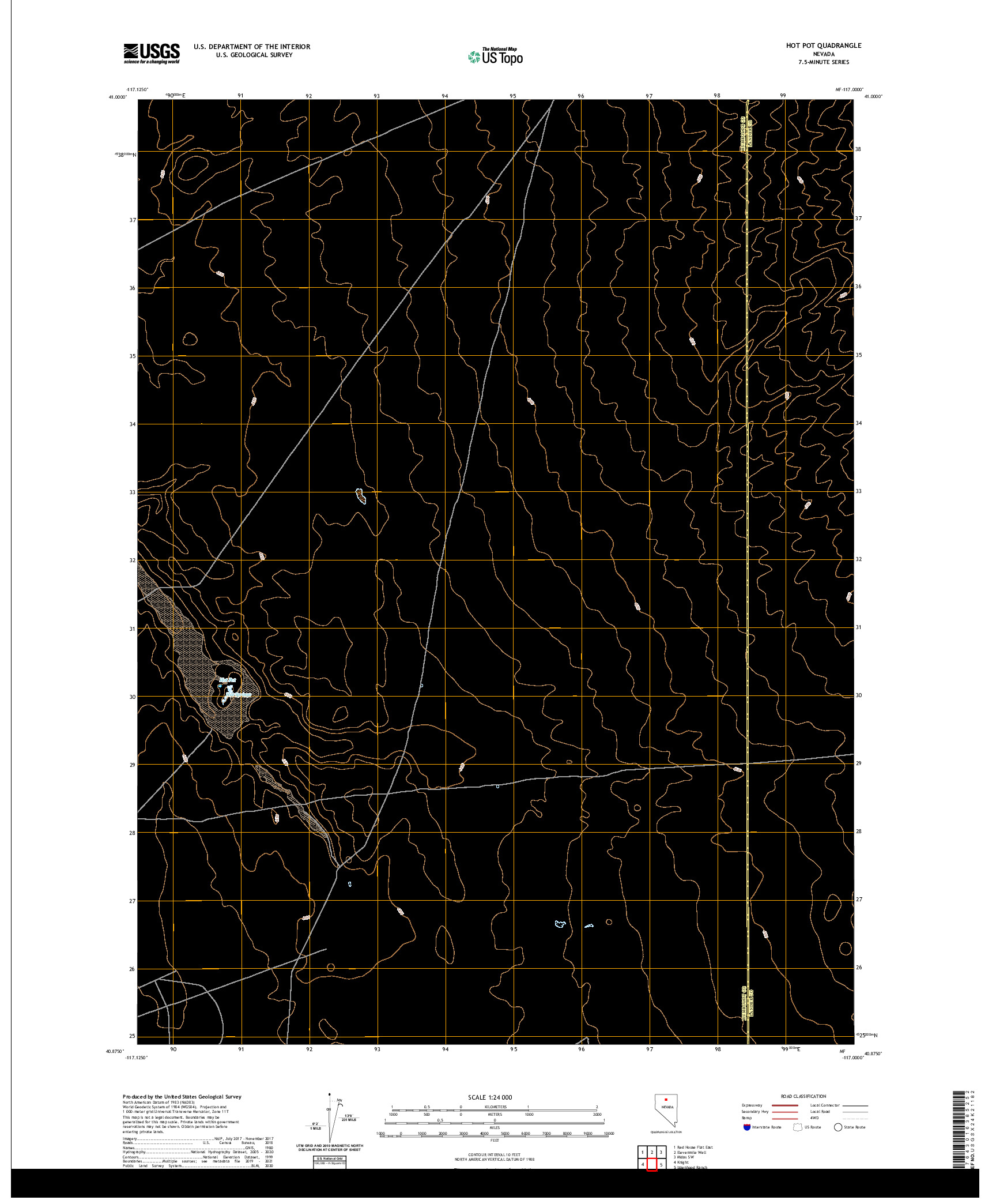 US TOPO 7.5-MINUTE MAP FOR HOT POT, NV