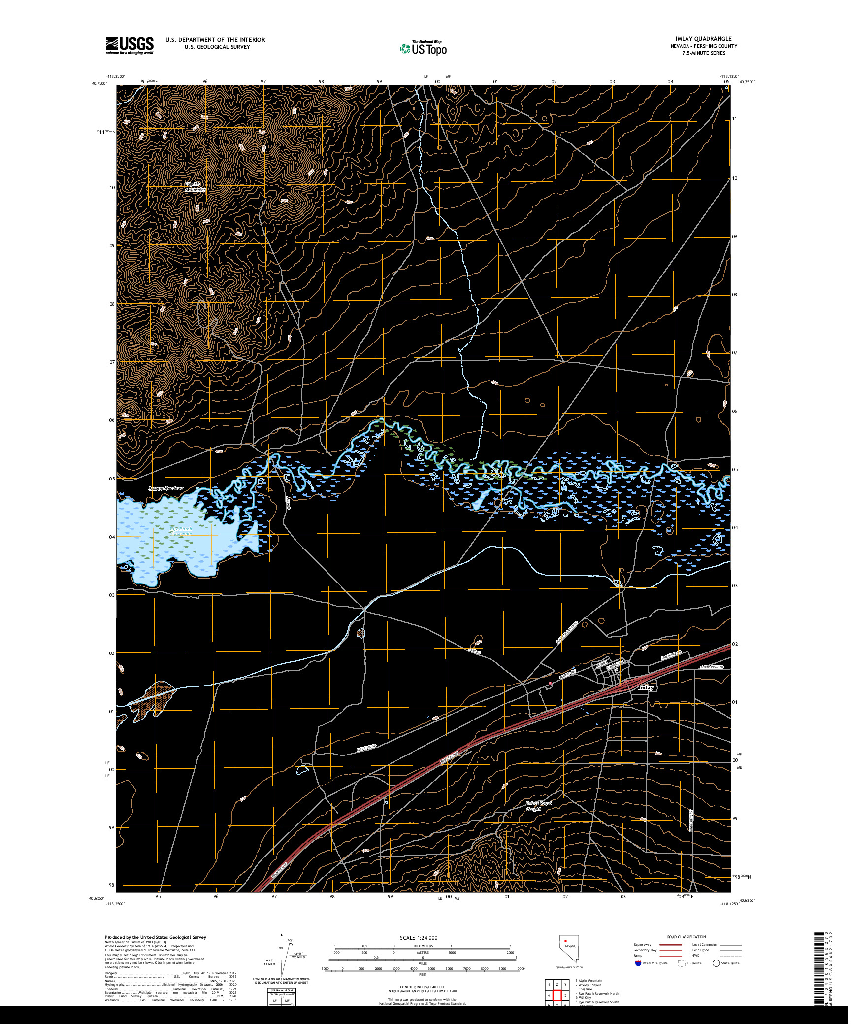 US TOPO 7.5-MINUTE MAP FOR IMLAY, NV