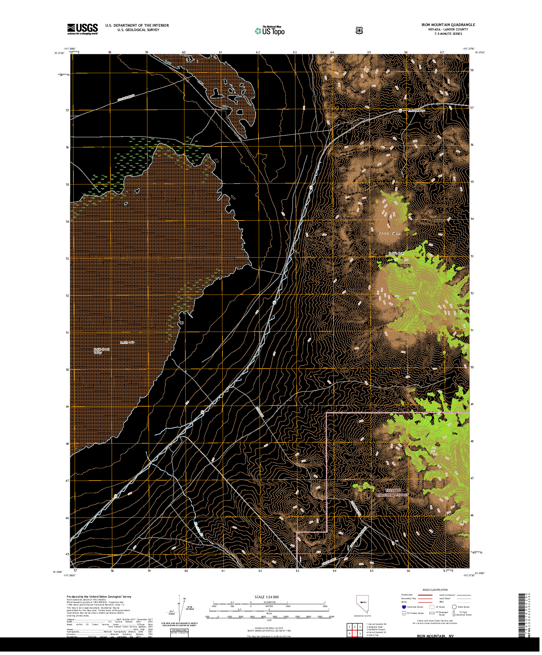 US TOPO 7.5-MINUTE MAP FOR IRON MOUNTAIN, NV