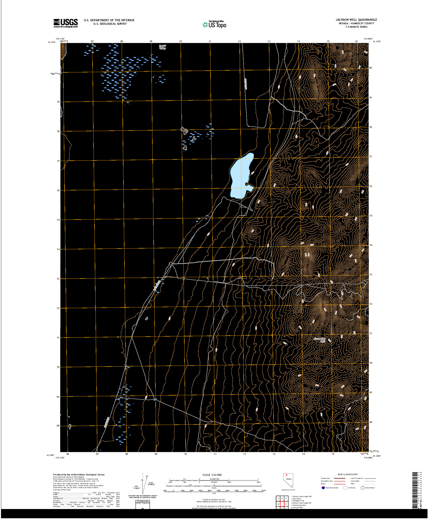 US TOPO 7.5-MINUTE MAP FOR JACKSON WELL, NV