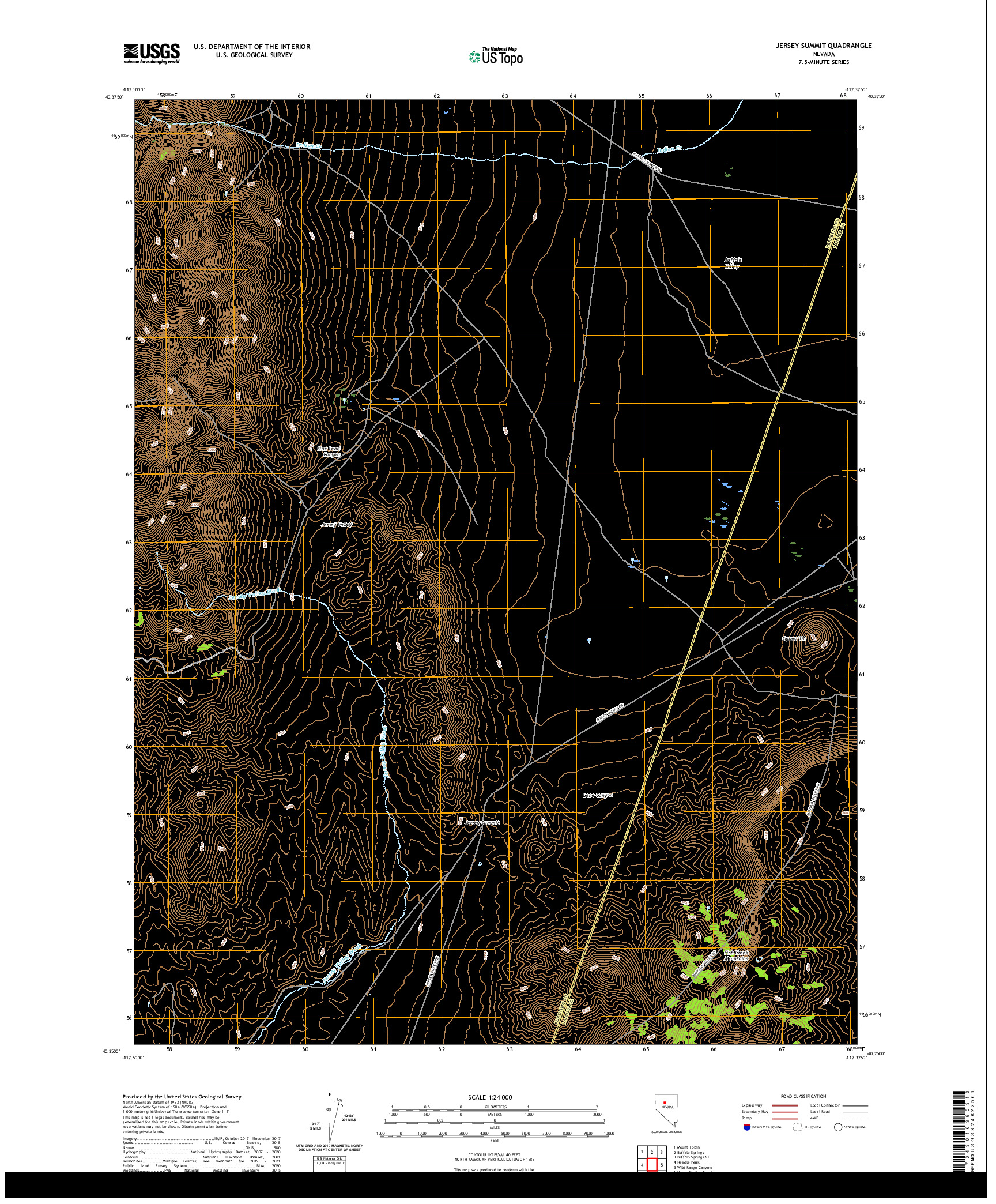 US TOPO 7.5-MINUTE MAP FOR JERSEY SUMMIT, NV