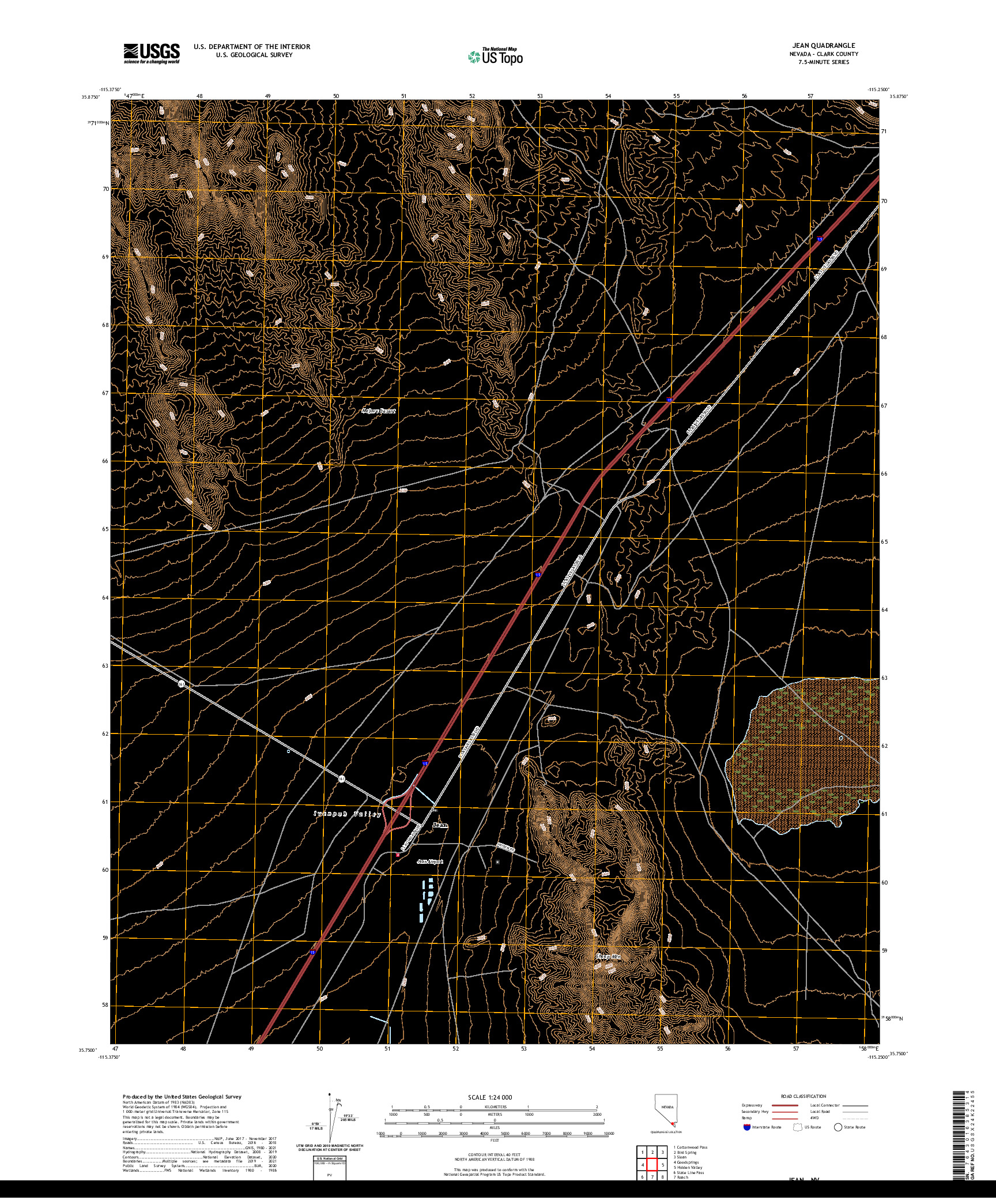 US TOPO 7.5-MINUTE MAP FOR JEAN, NV