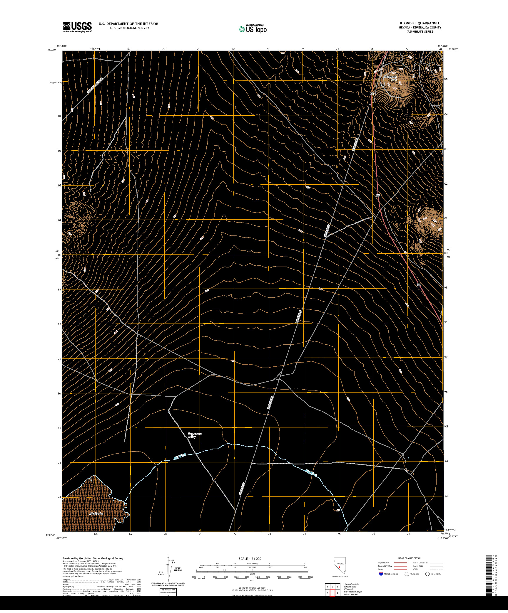 US TOPO 7.5-MINUTE MAP FOR KLONDIKE, NV