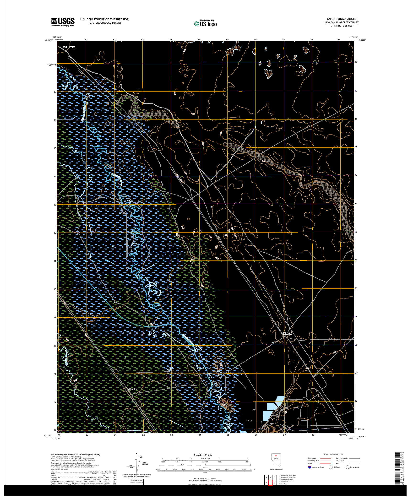 US TOPO 7.5-MINUTE MAP FOR KNIGHT, NV