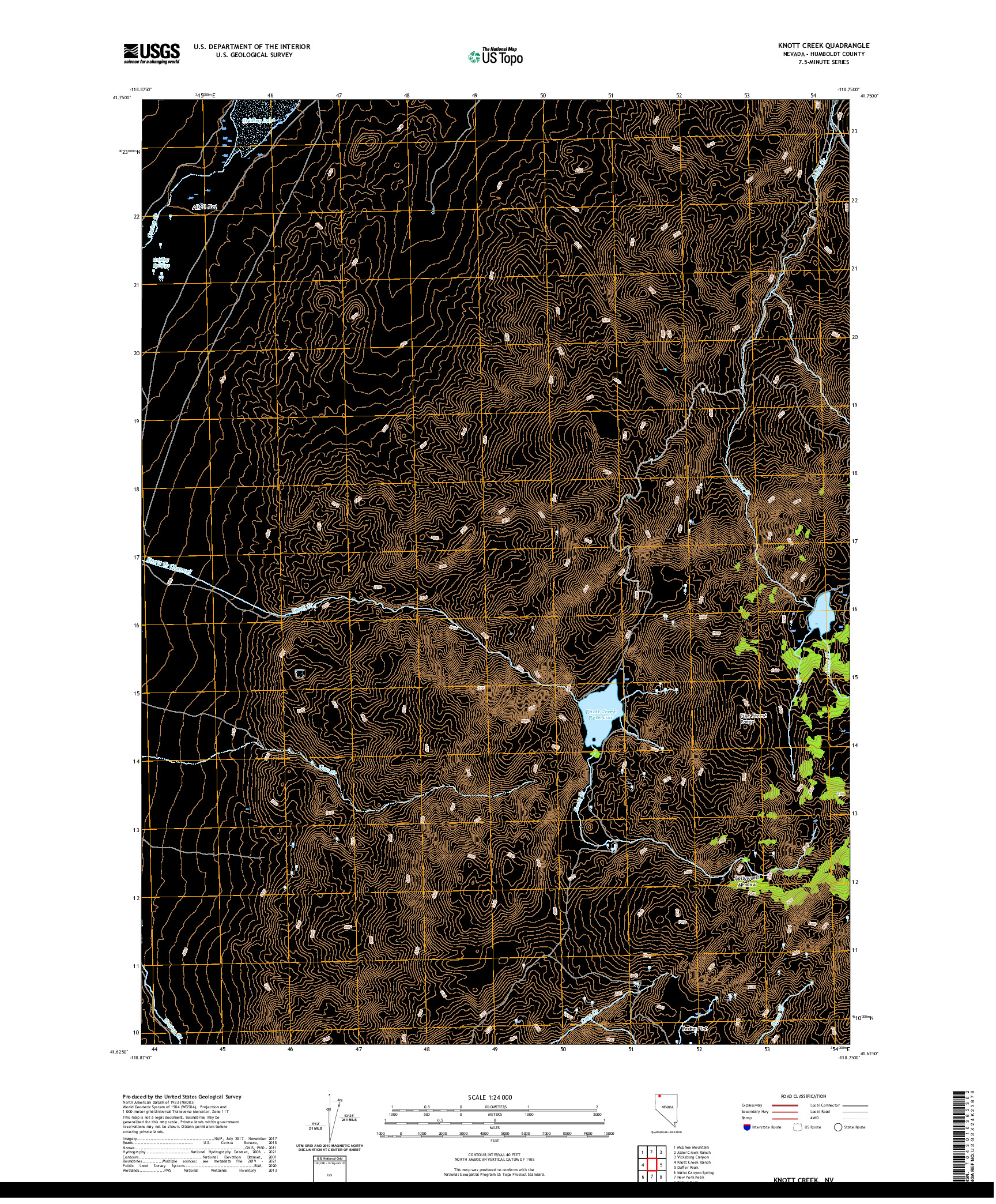 US TOPO 7.5-MINUTE MAP FOR KNOTT CREEK, NV