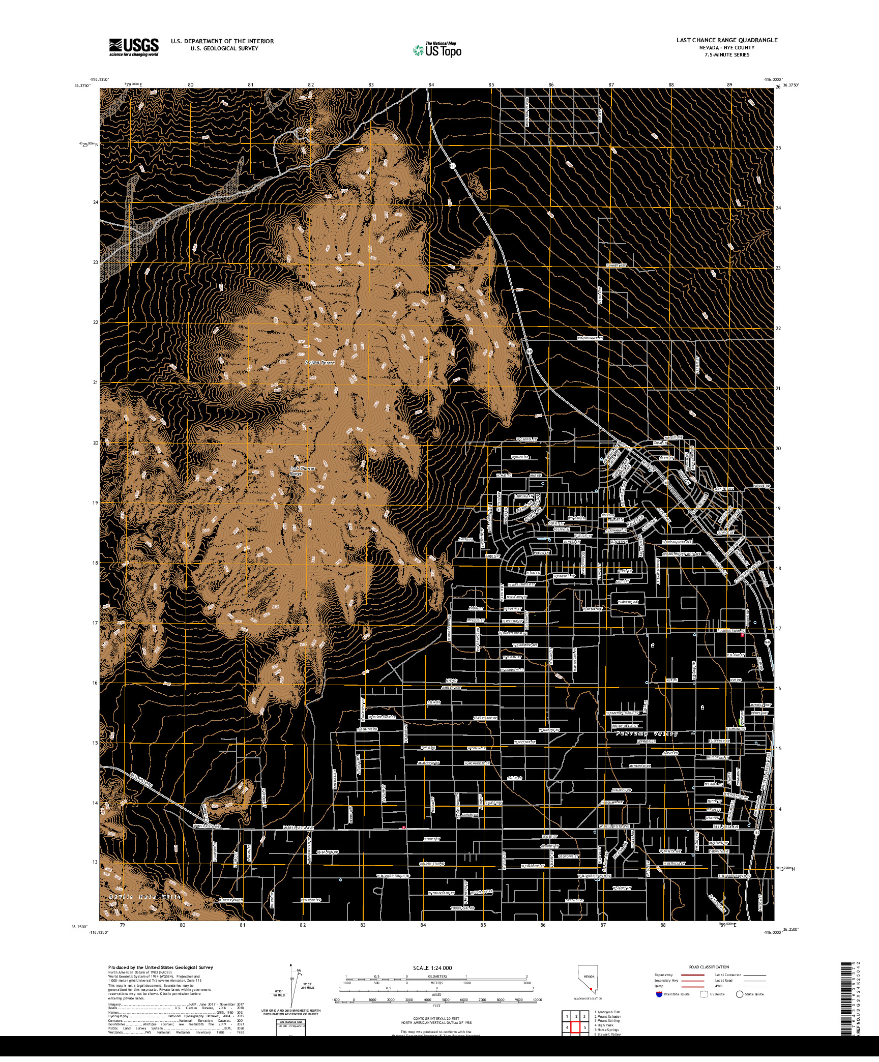 US TOPO 7.5-MINUTE MAP FOR LAST CHANCE RANGE, NV