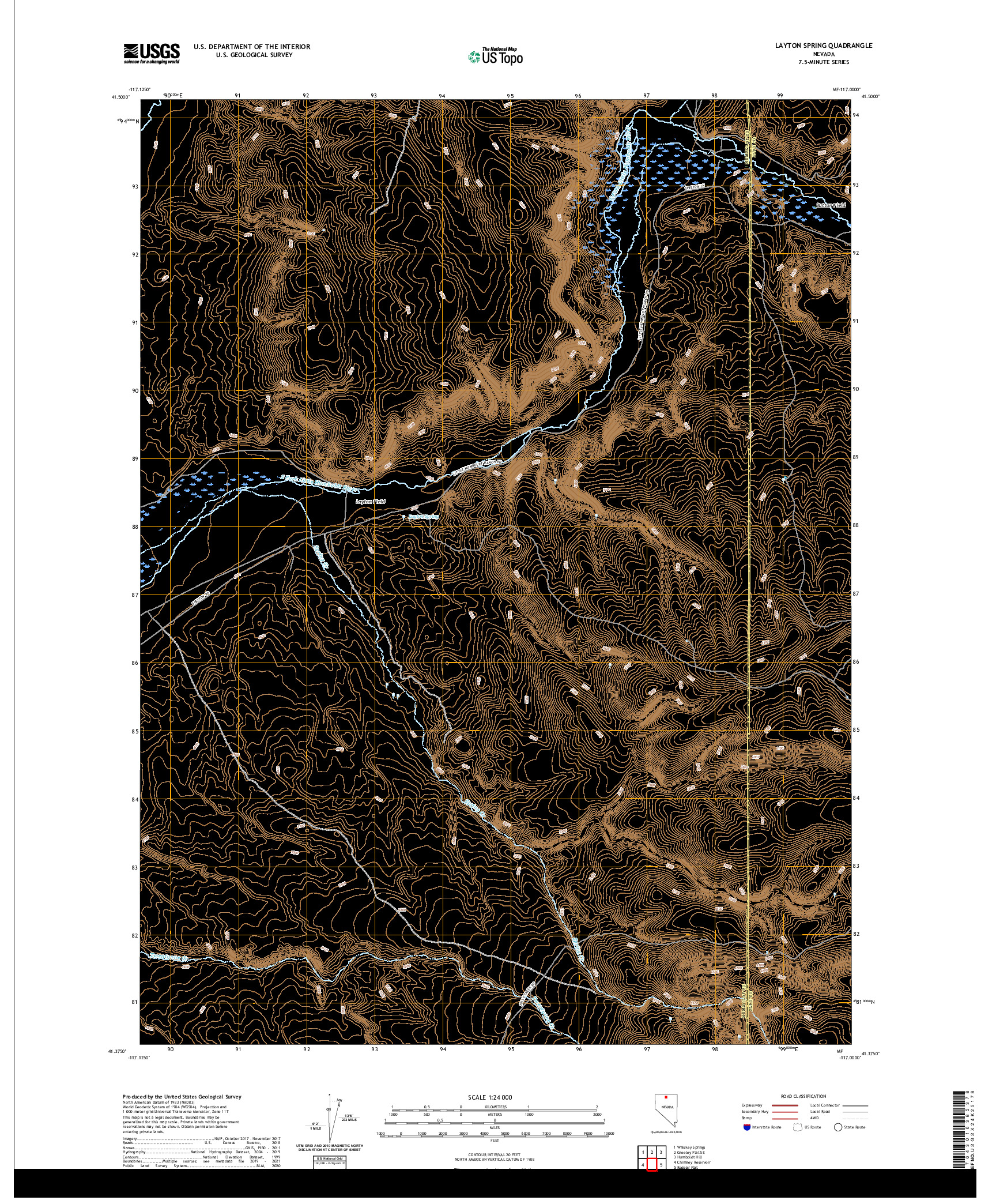 US TOPO 7.5-MINUTE MAP FOR LAYTON SPRING, NV