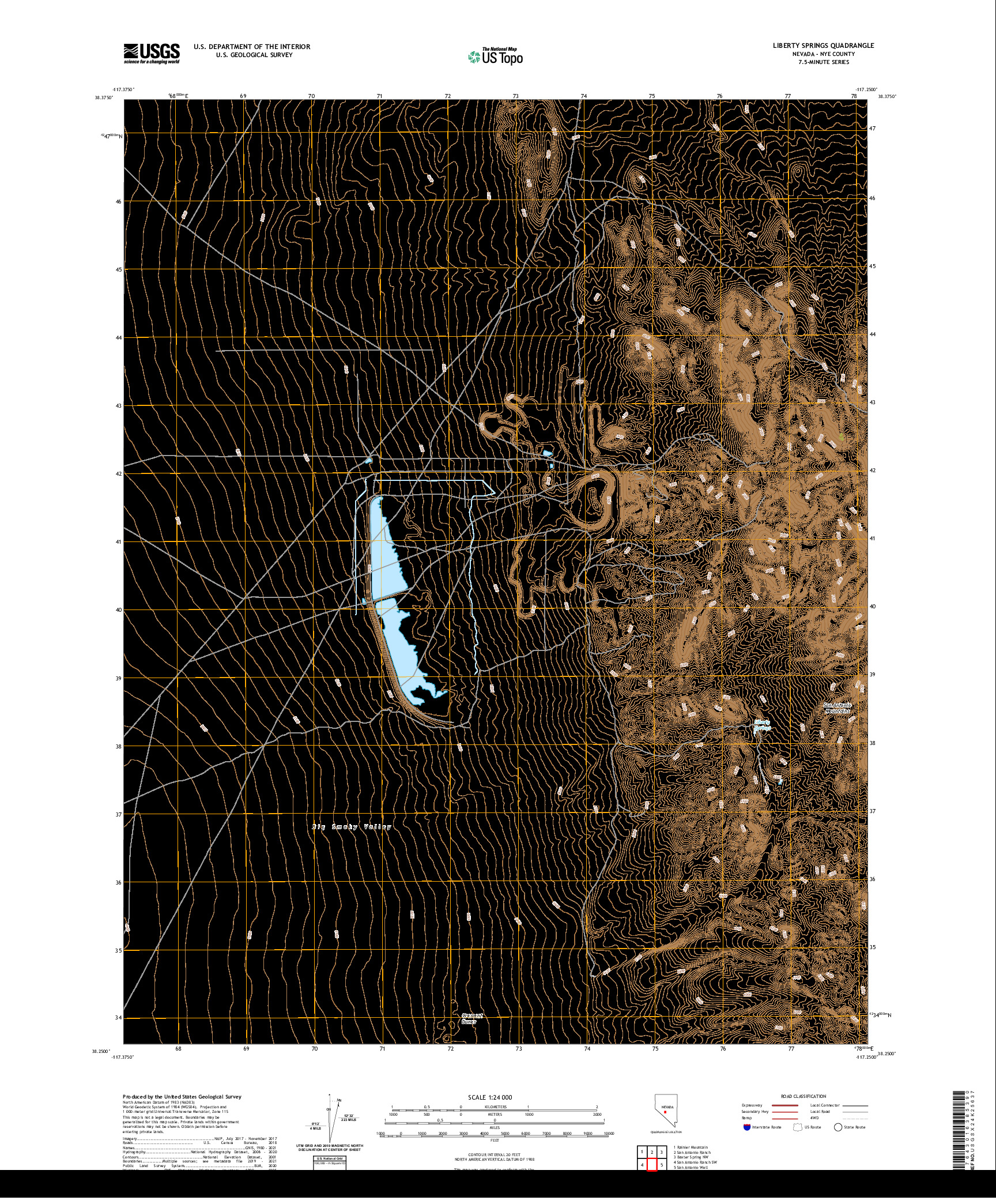 US TOPO 7.5-MINUTE MAP FOR LIBERTY SPRINGS, NV