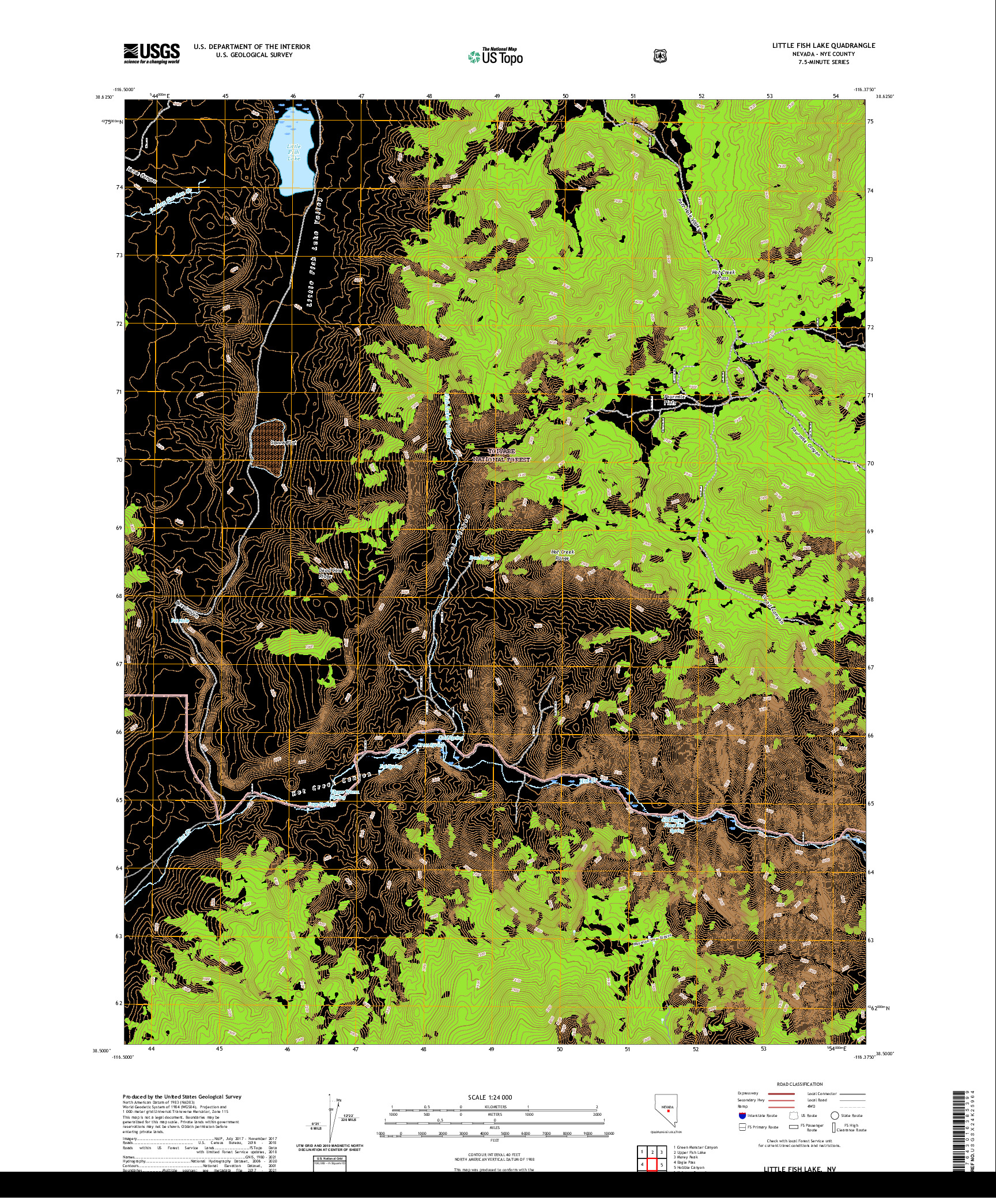 US TOPO 7.5-MINUTE MAP FOR LITTLE FISH LAKE, NV