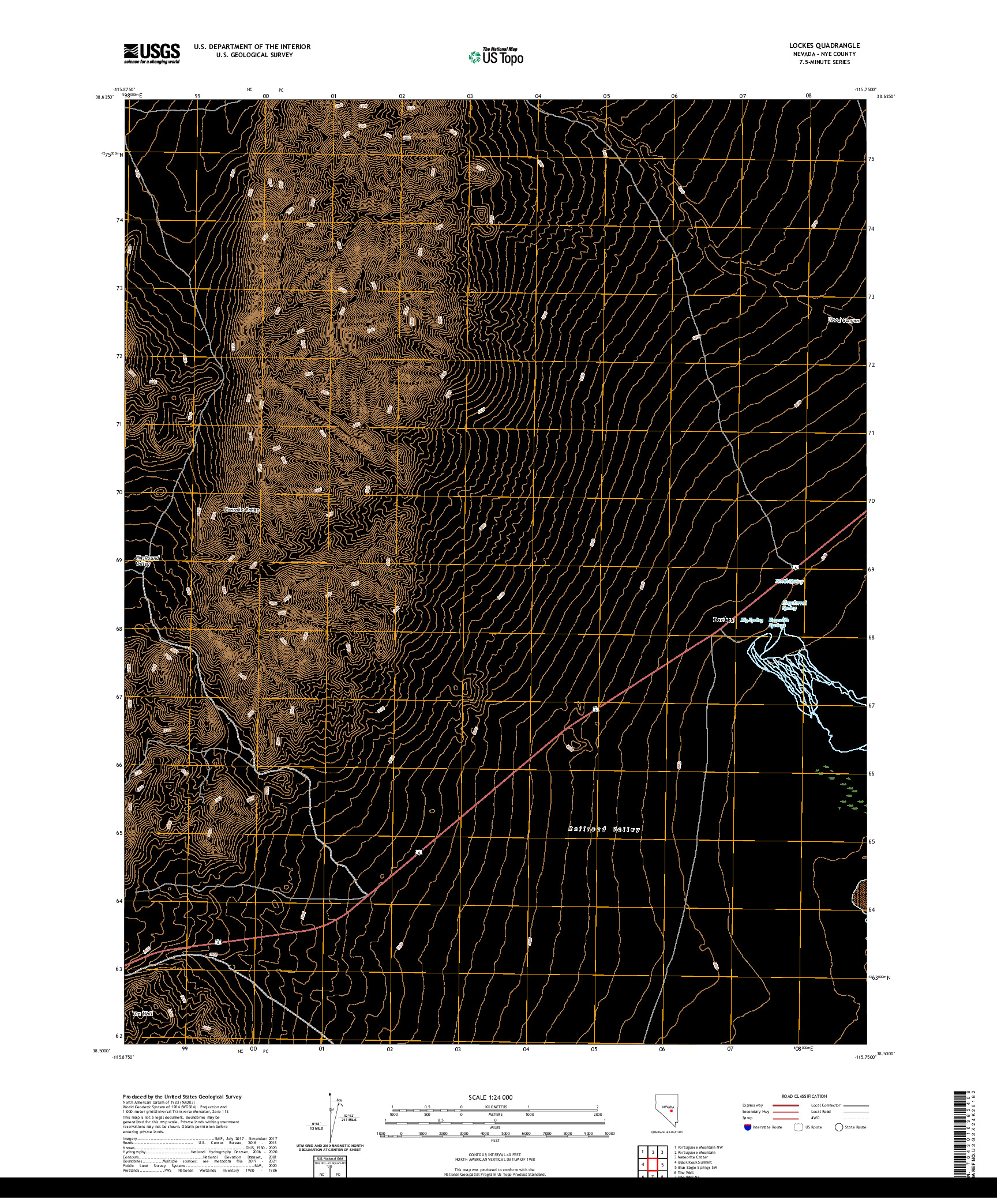US TOPO 7.5-MINUTE MAP FOR LOCKES, NV