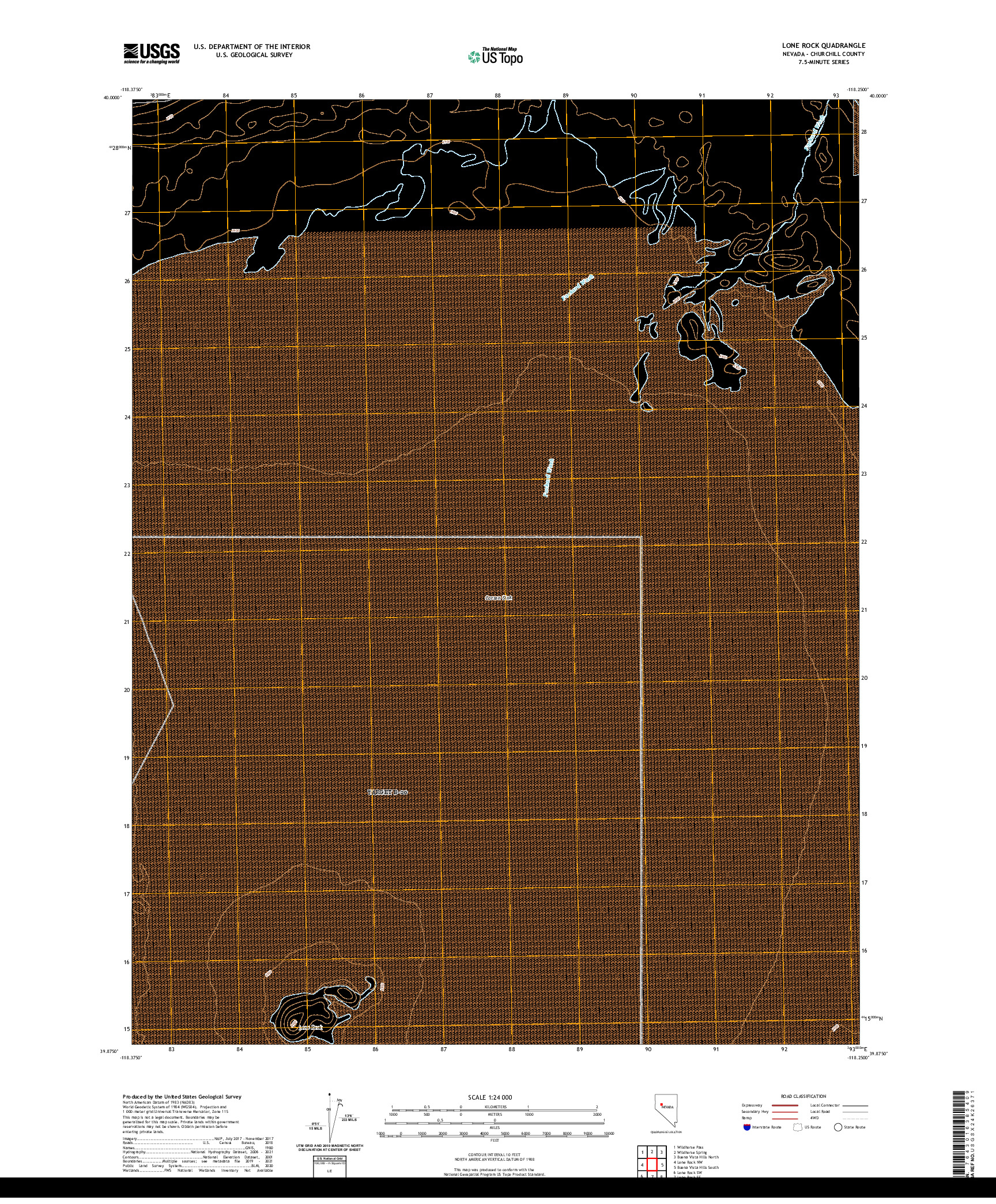 US TOPO 7.5-MINUTE MAP FOR LONE ROCK, NV