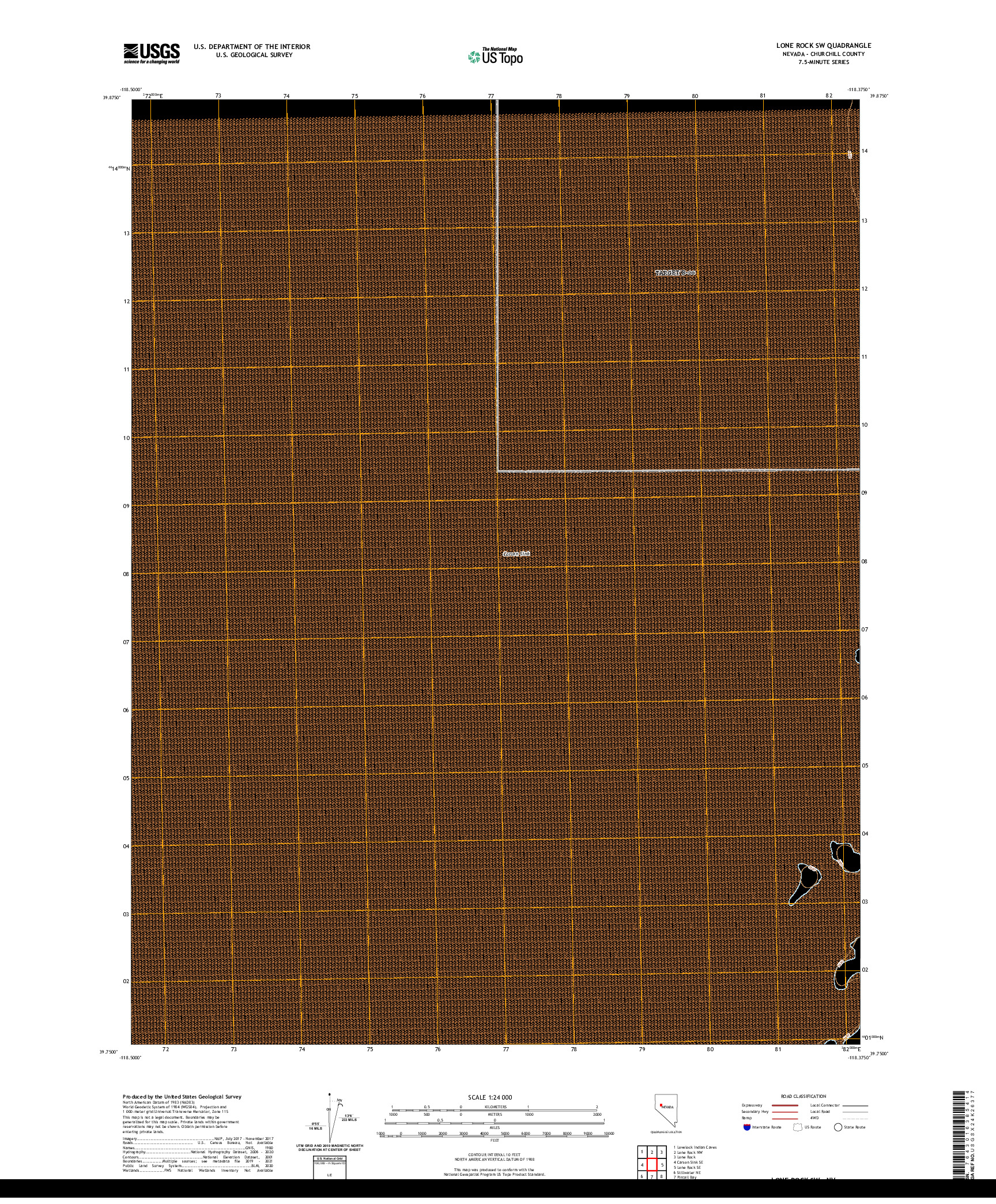 US TOPO 7.5-MINUTE MAP FOR LONE ROCK SW, NV